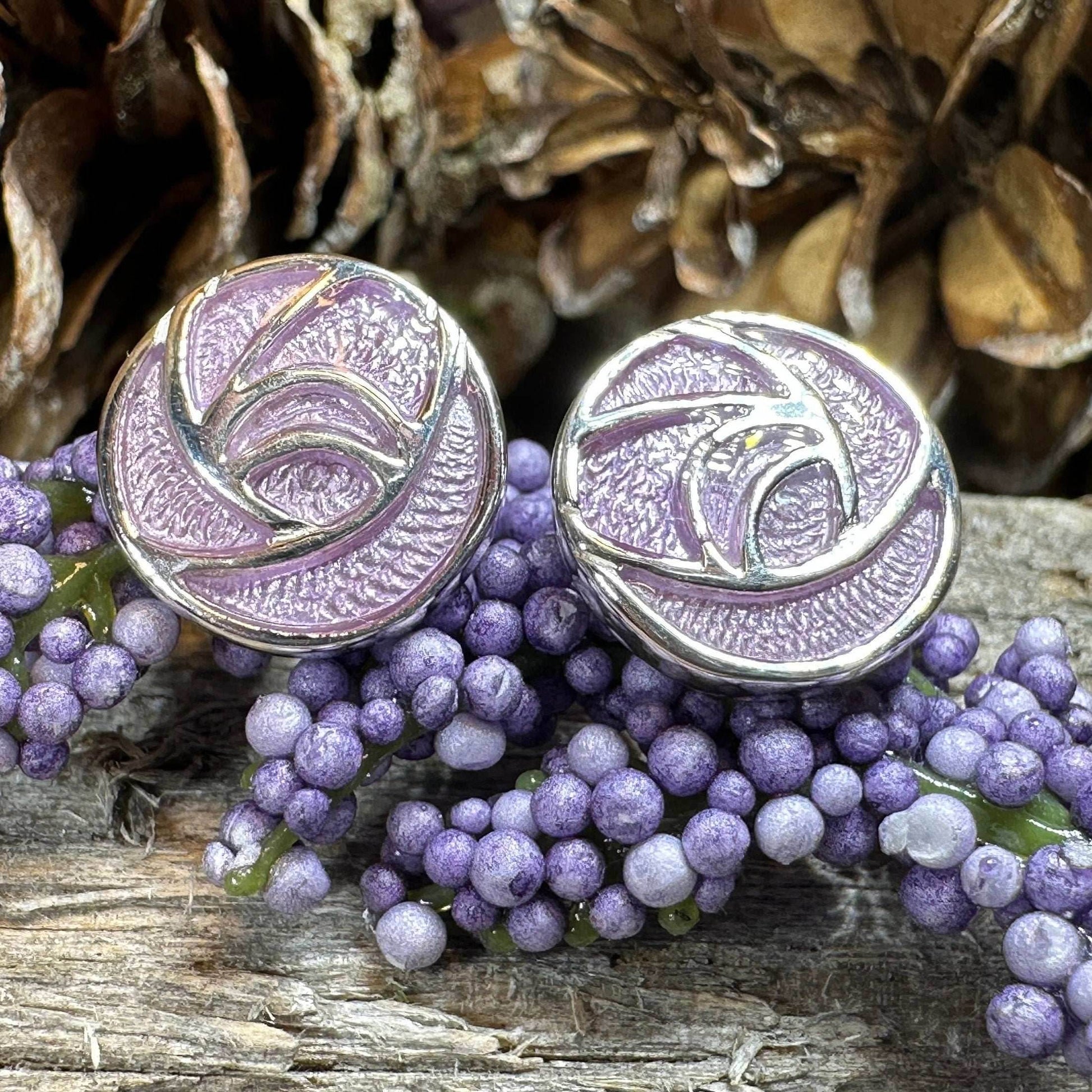 Scottish Bloom Mackintosh Rose Post Earrings - 
