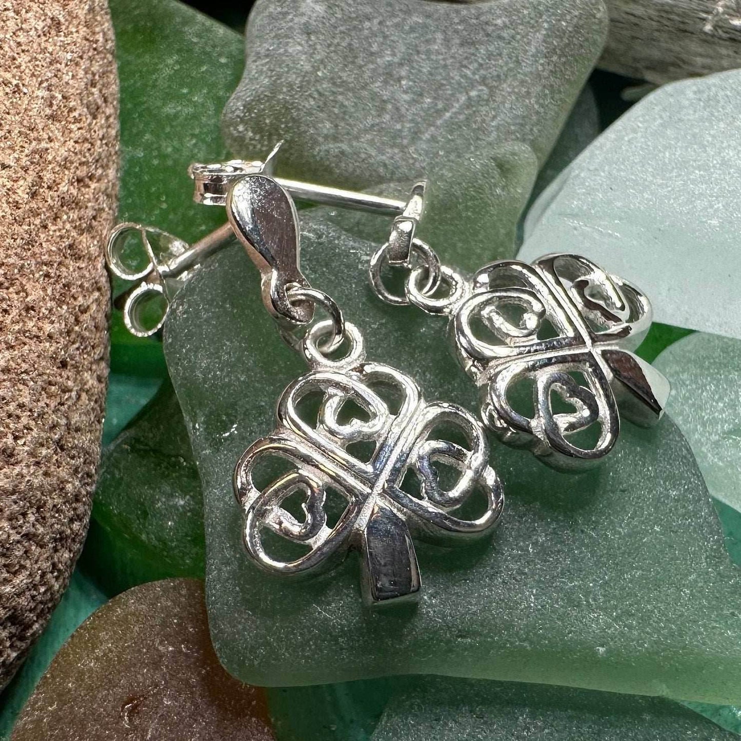 Limerick Celtic Shamrock Post Earrings - 