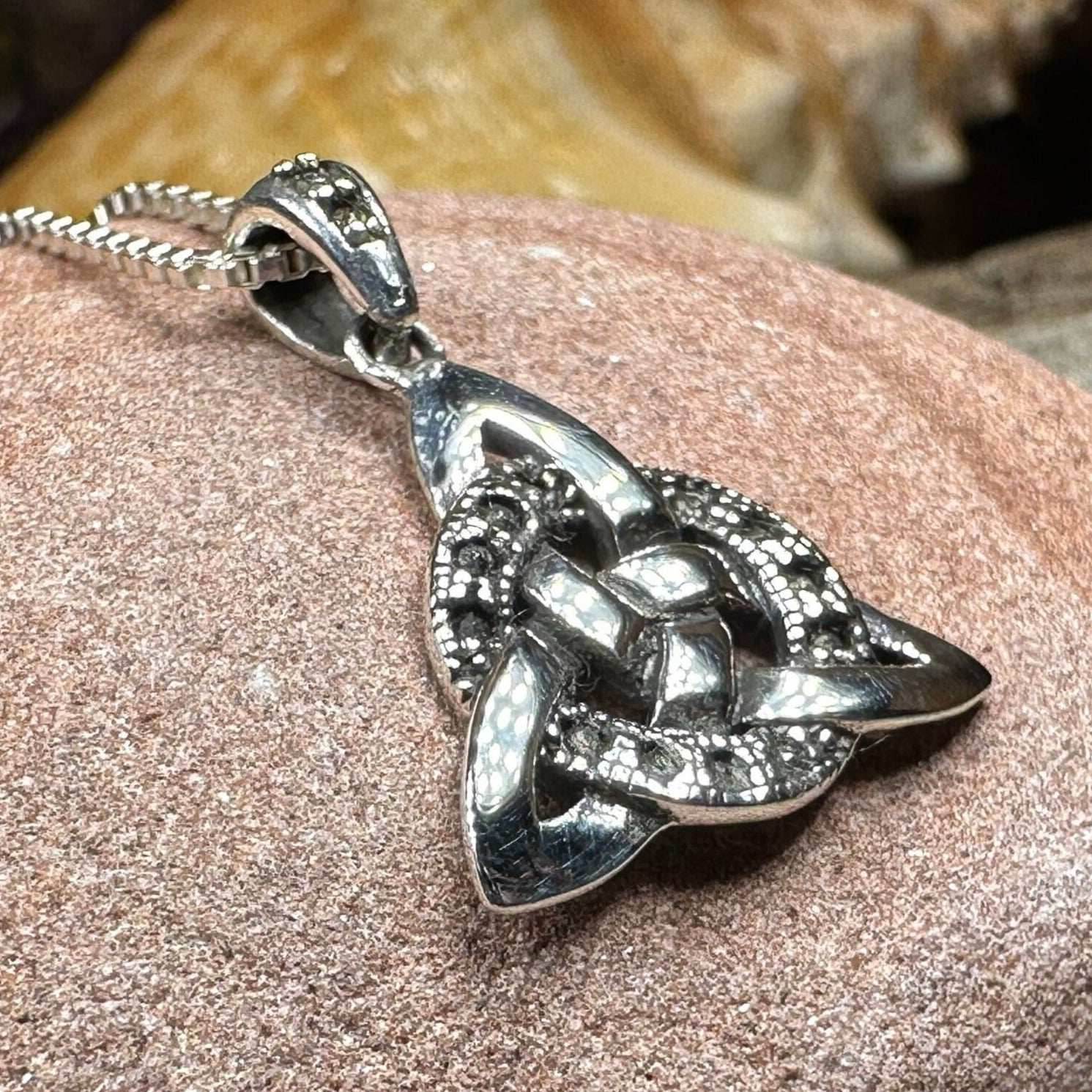 Marcasite Trinity Knot Necklace - 18