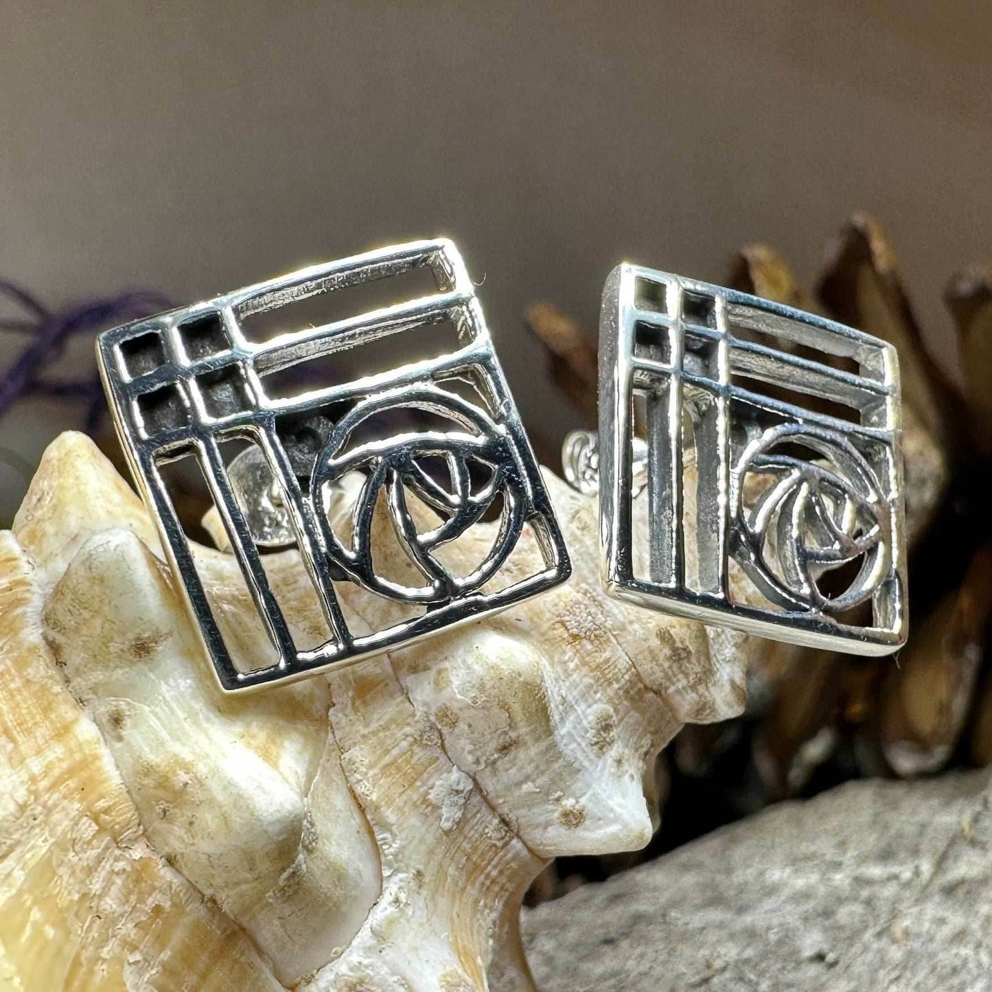 Lacee Mackintosh Rose Post Earrings - 