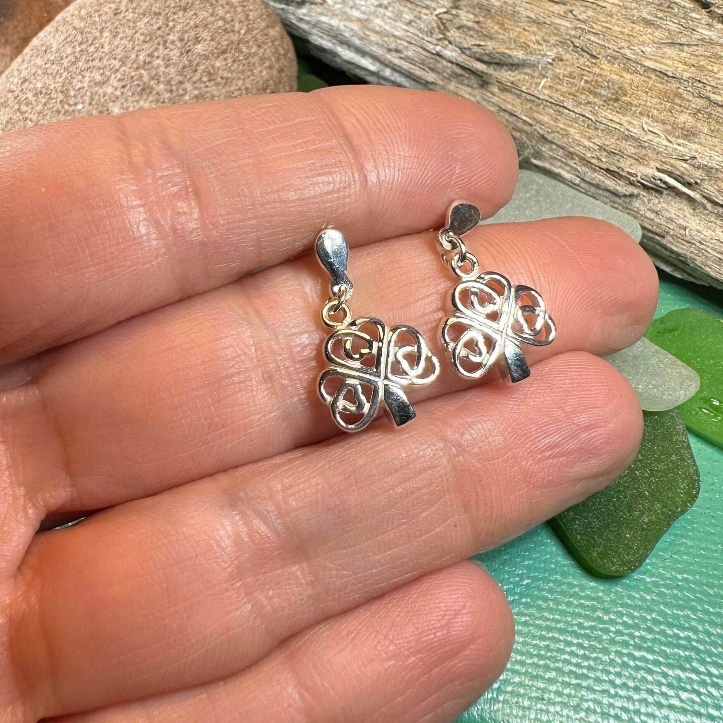 Limerick Celtic Shamrock Post Earrings - 