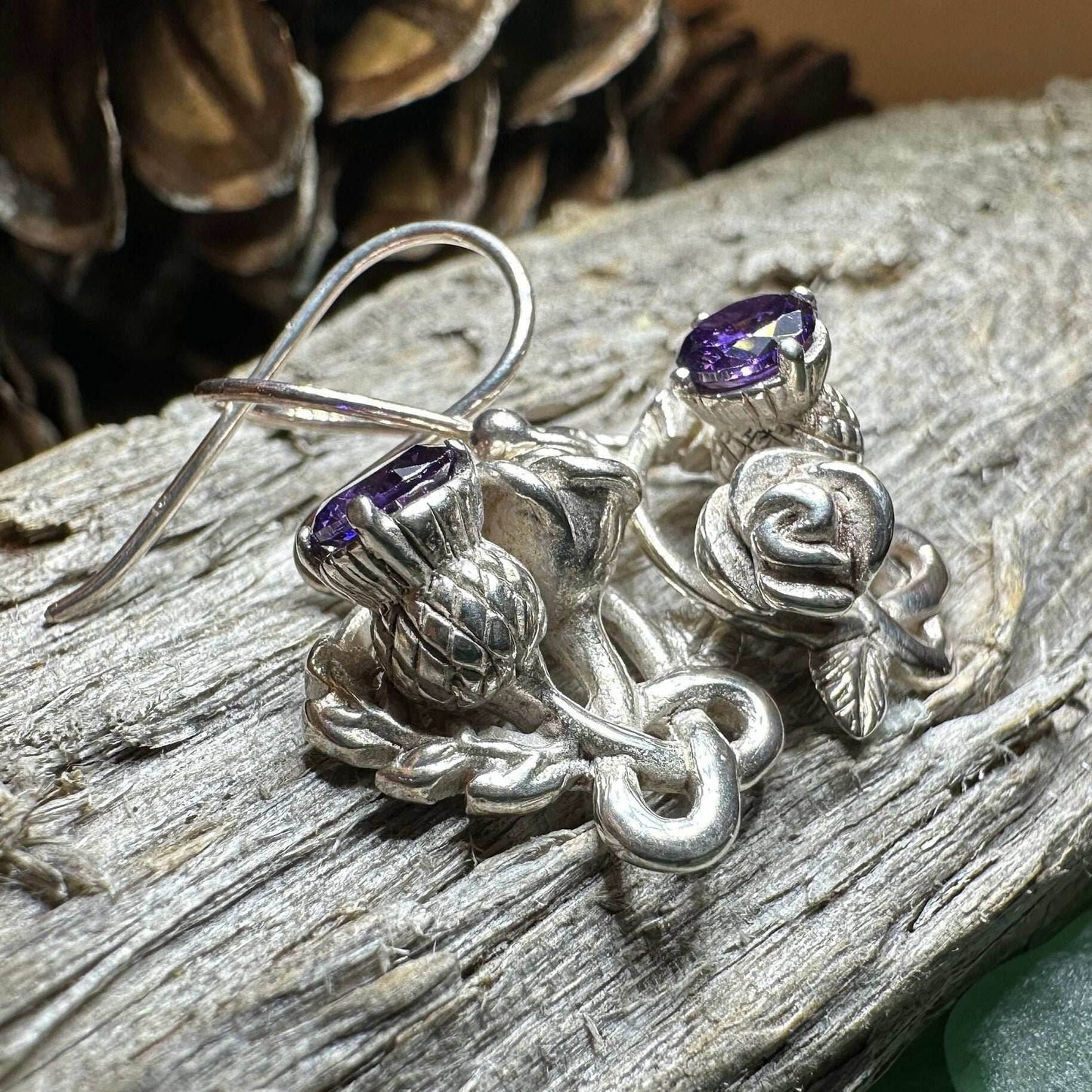 Cyrena Thistle Amethsyt Earrings - 
