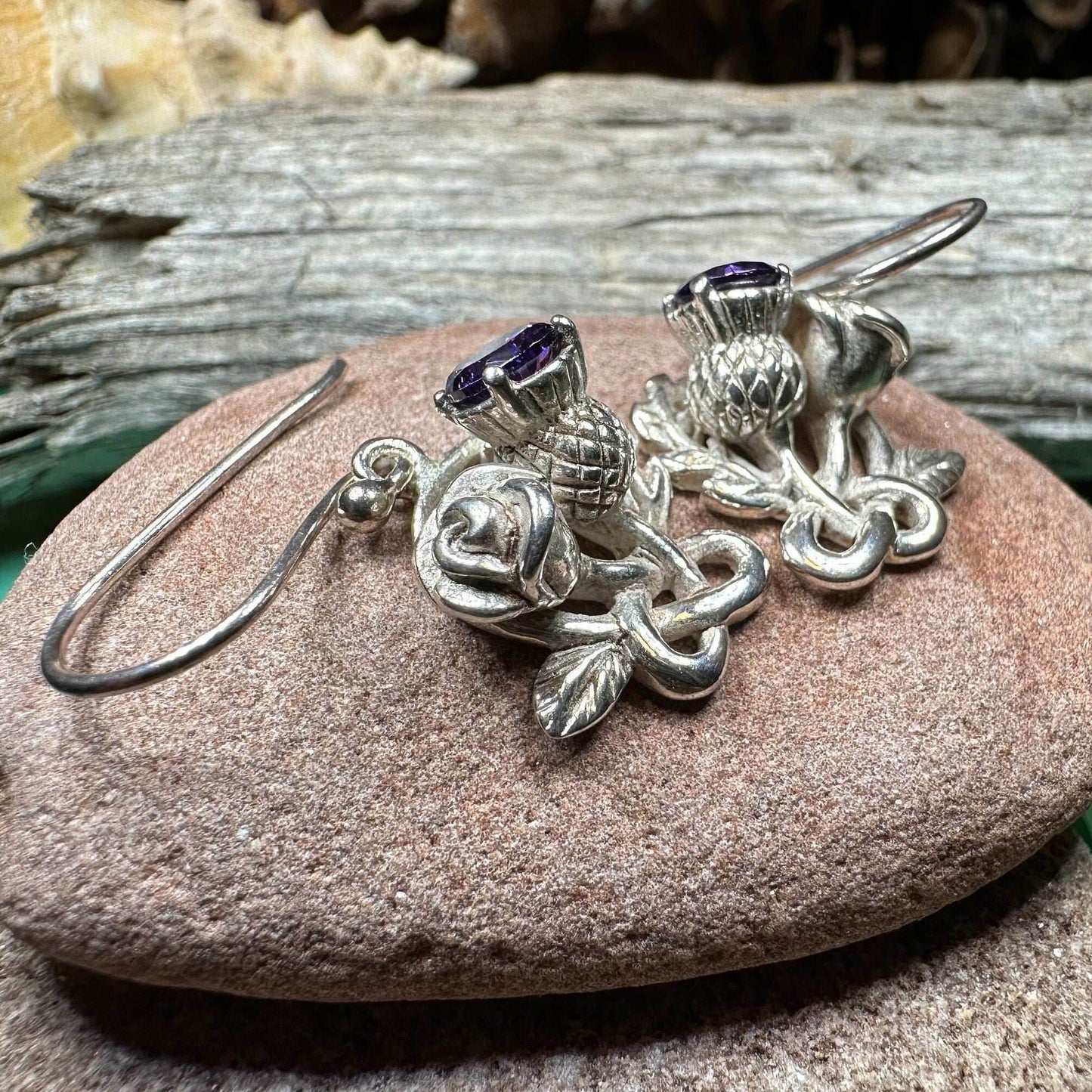 Cyrena Thistle Amethsyt Earrings - 