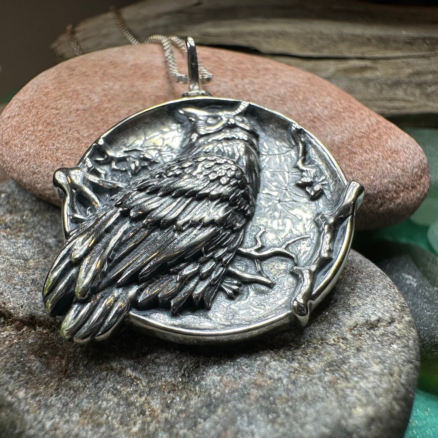 Night Watcher Owl Moon Necklace