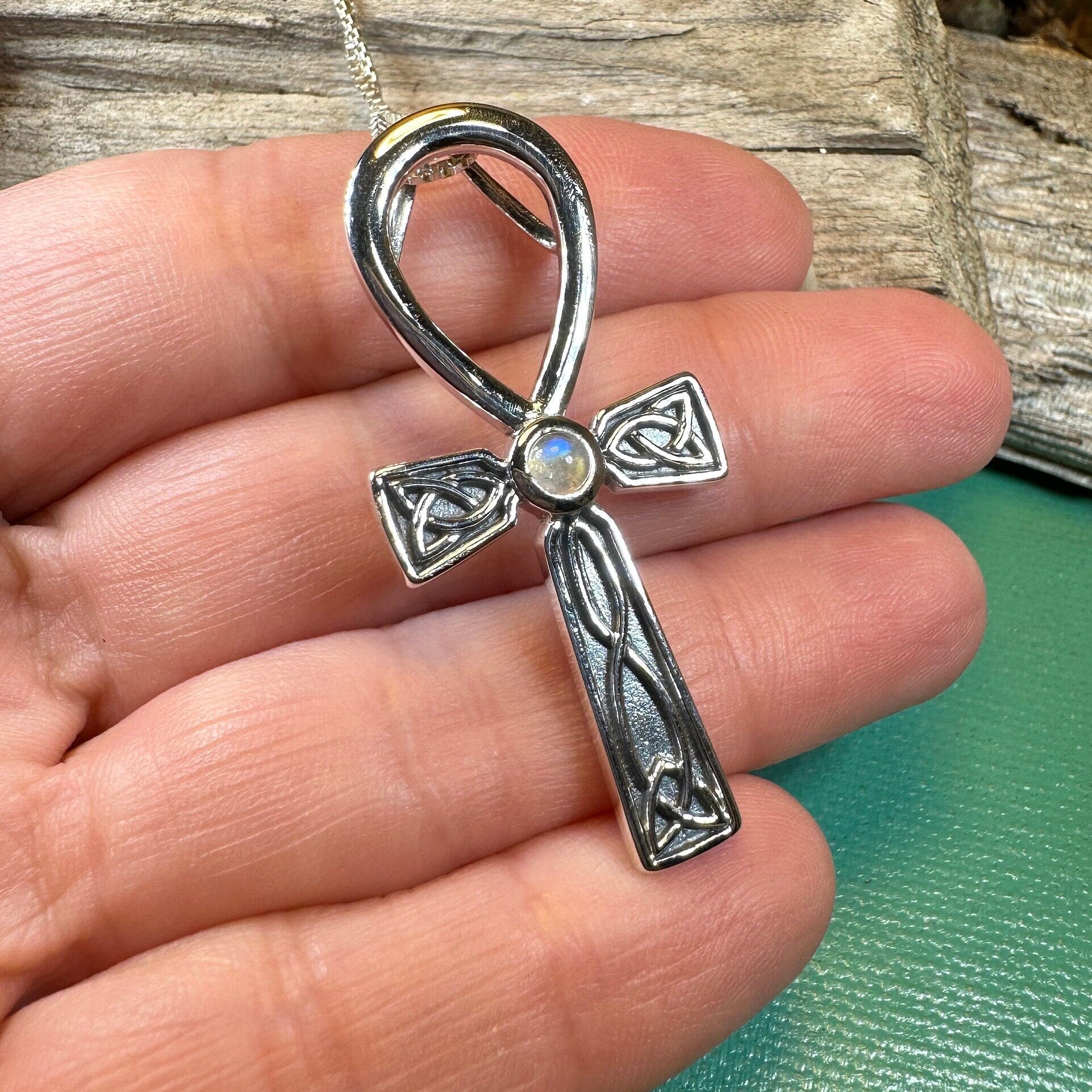 Celtic Ahnk Moonstone Necklace