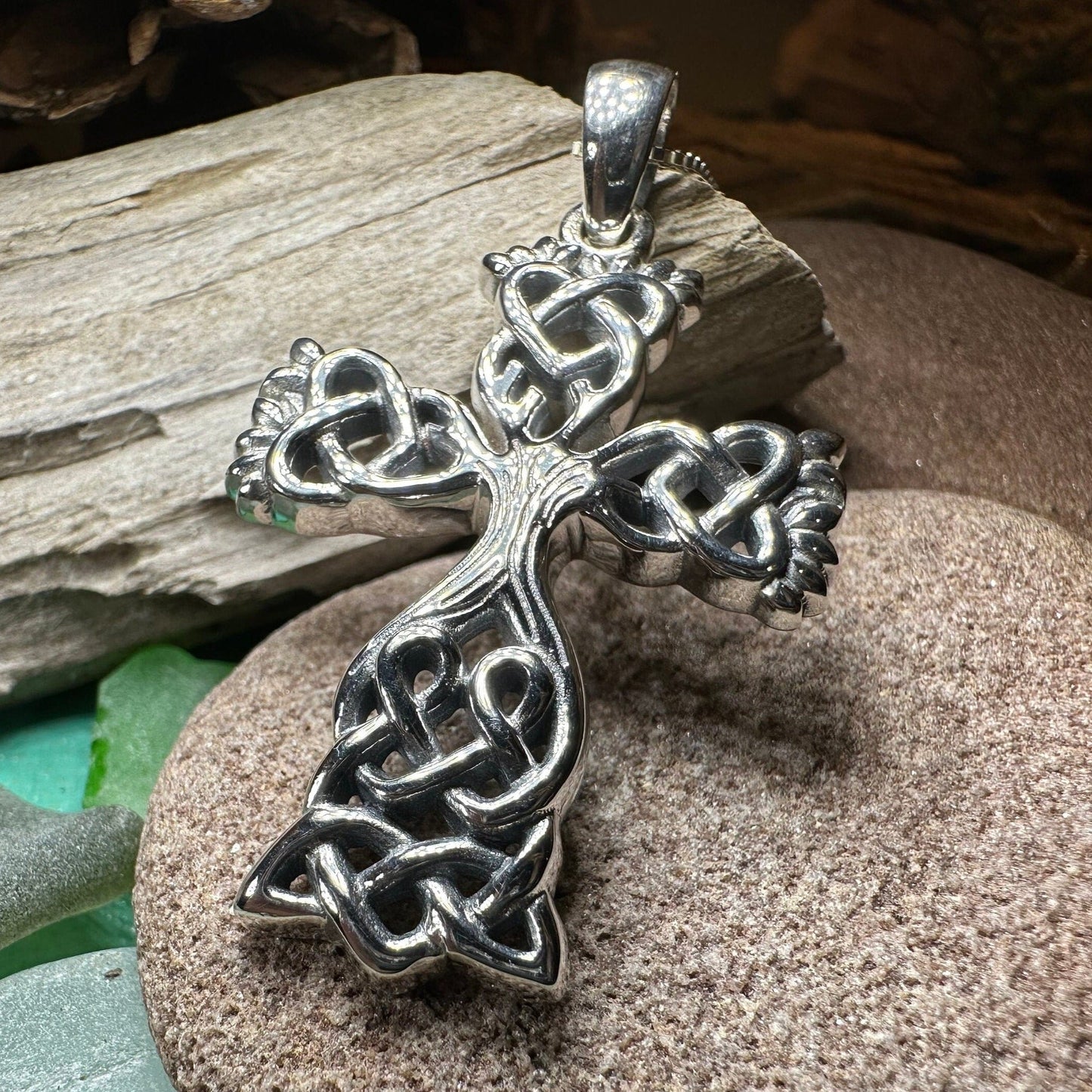 Eternal Tree Celtic Cross Necklace