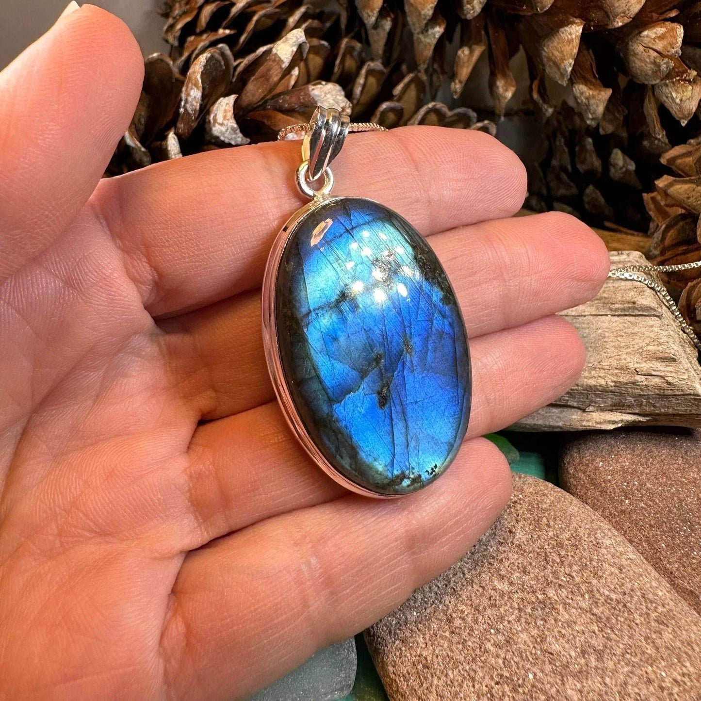 Blue Celtic Night Labradorite Necklace - 18 / Extra Large