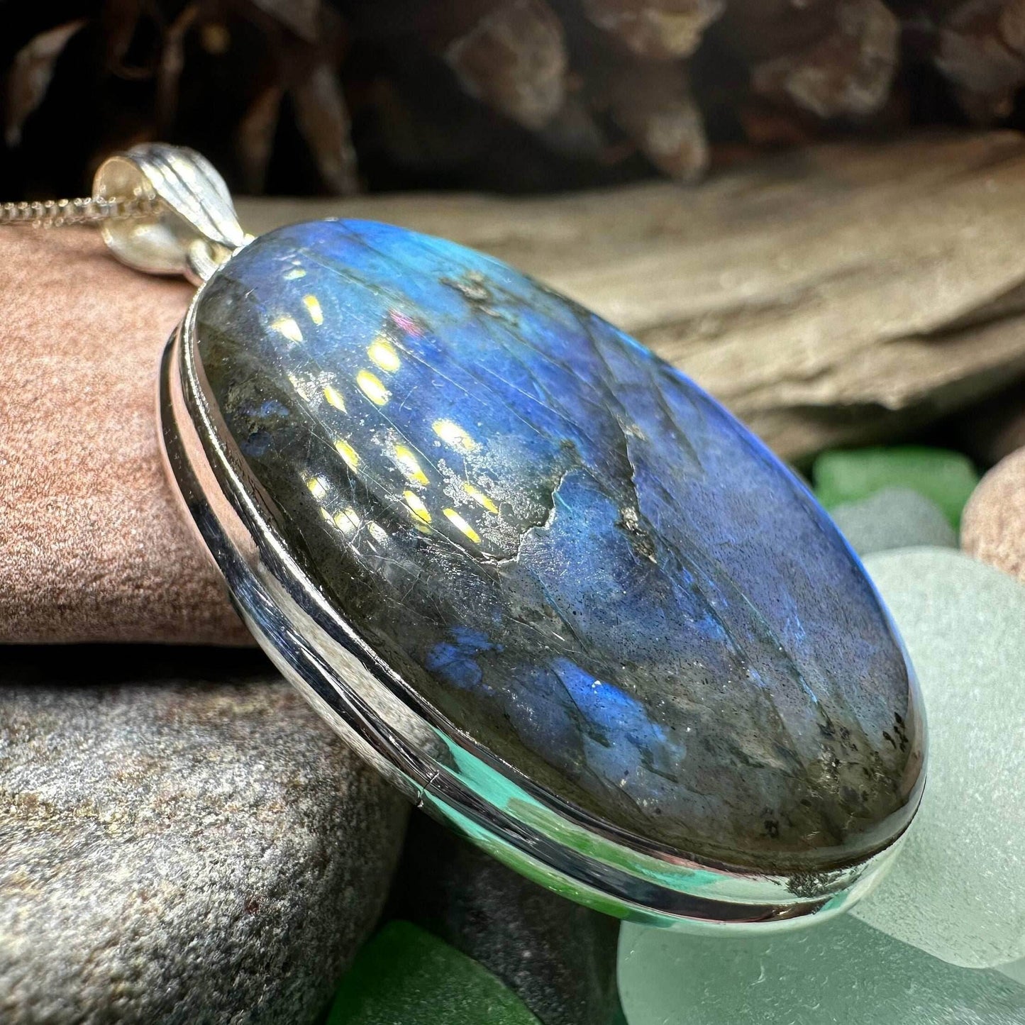 Blue Celtic Night Labradorite Necklace - 18 / Extra Large