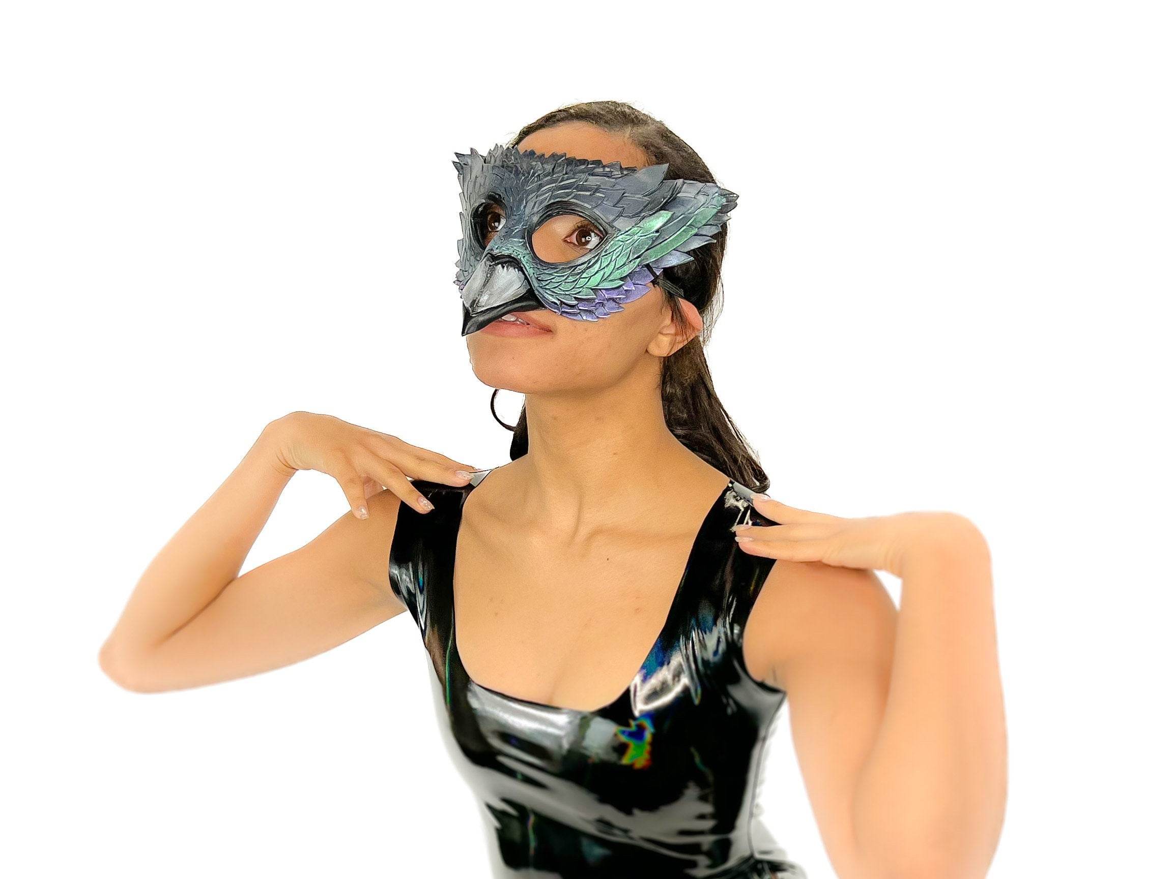Pigeon Handmade Genuine Leather Mask - 