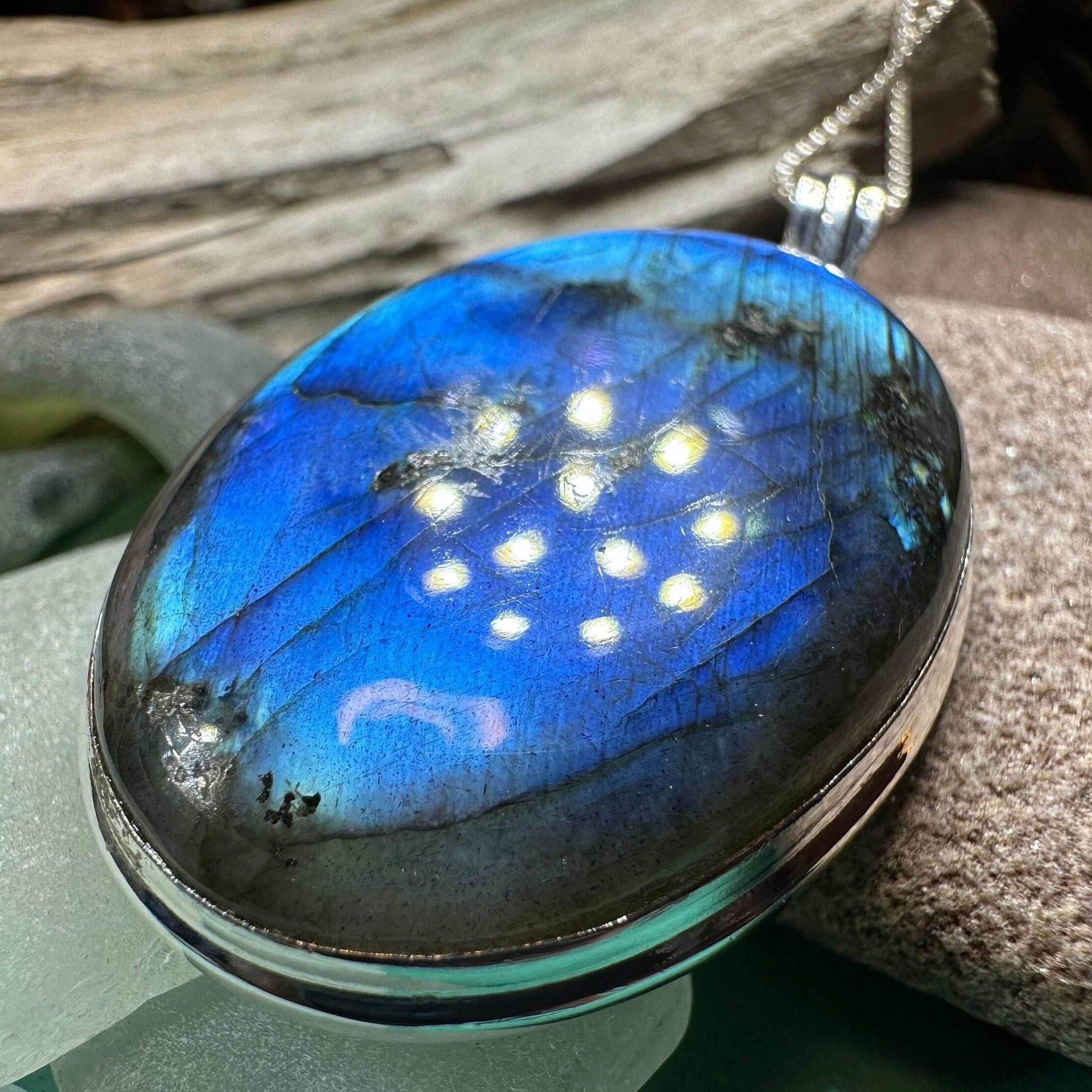 Blue Celtic Night Labradorite Necklace - 18 / Extra Large