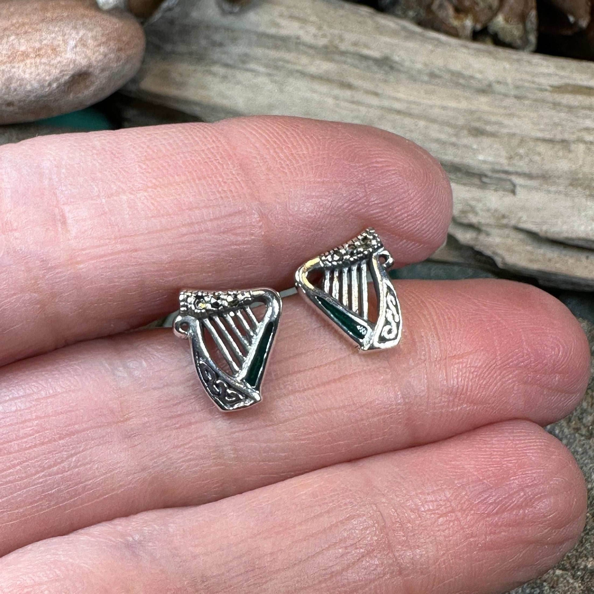 Ireland's Harp Post Earrings - 