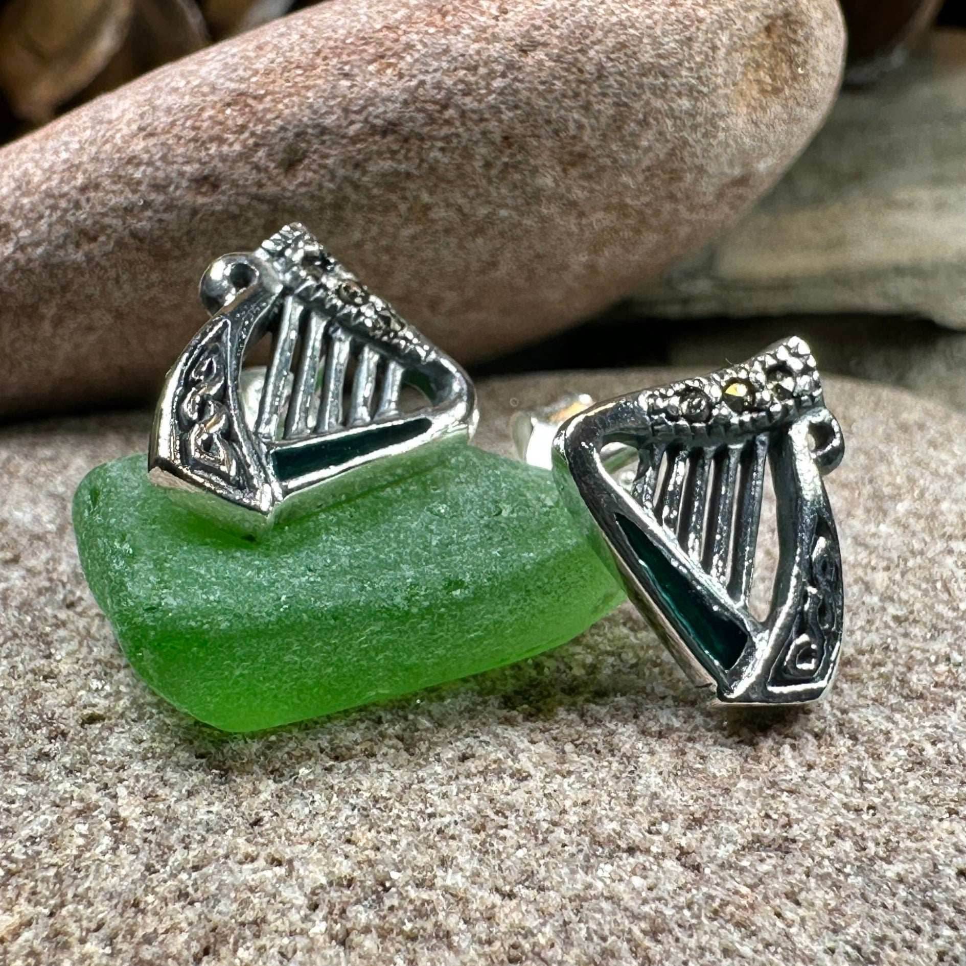 Ireland's Harp Post Earrings - 