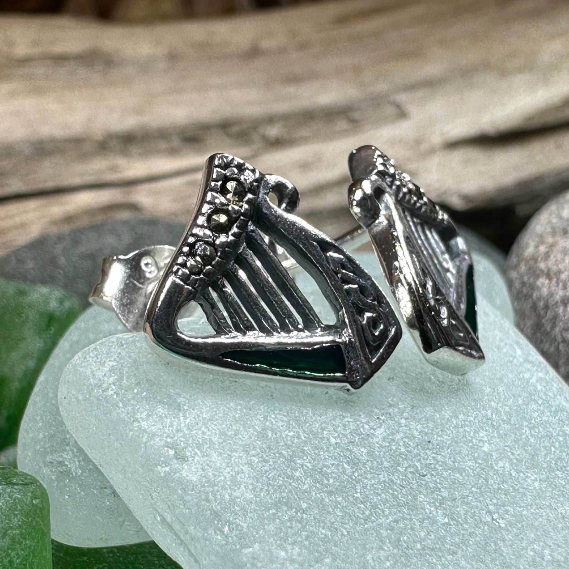 Ireland's Harp Post Earrings - 