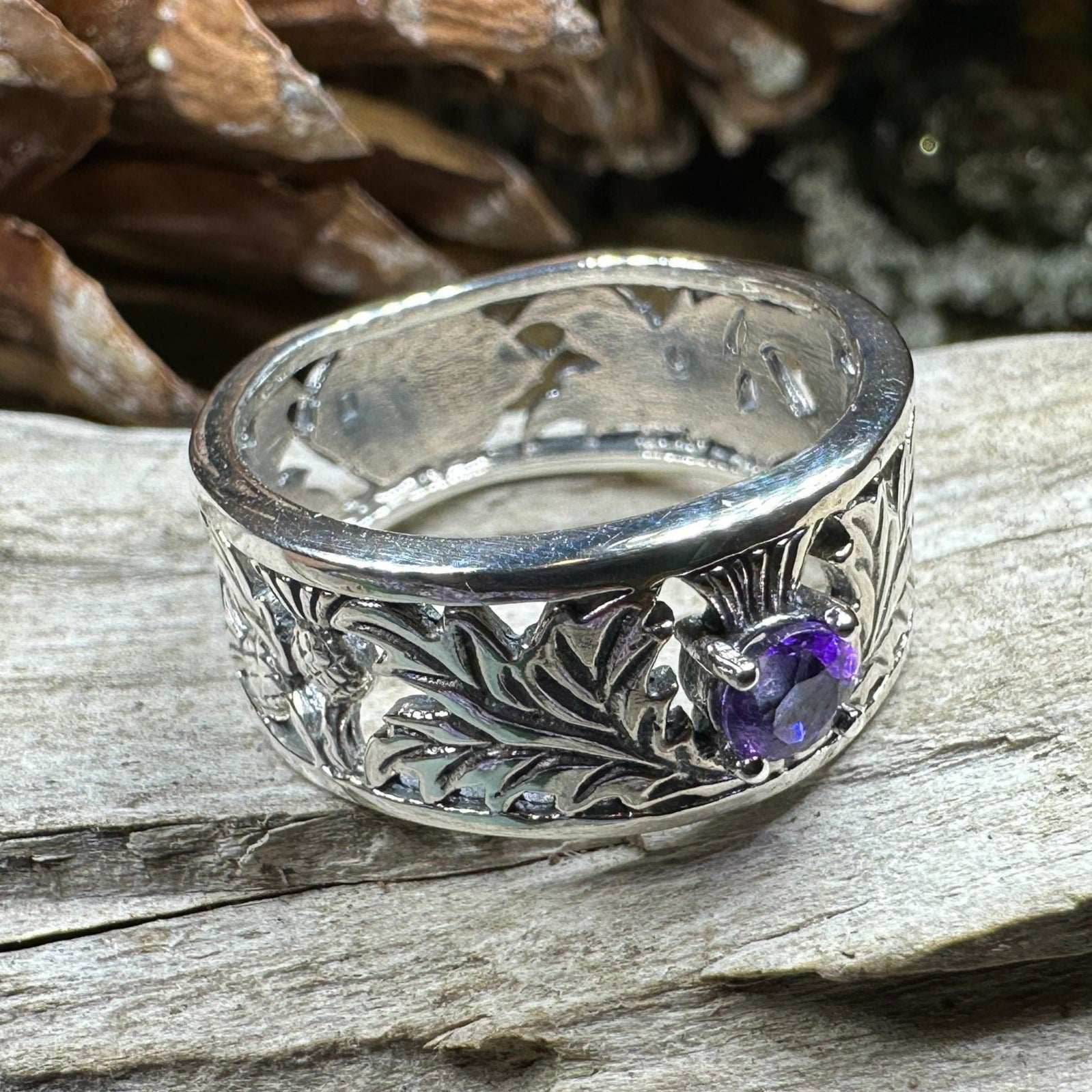 Rhoswen Thistle Band Ring - 6
