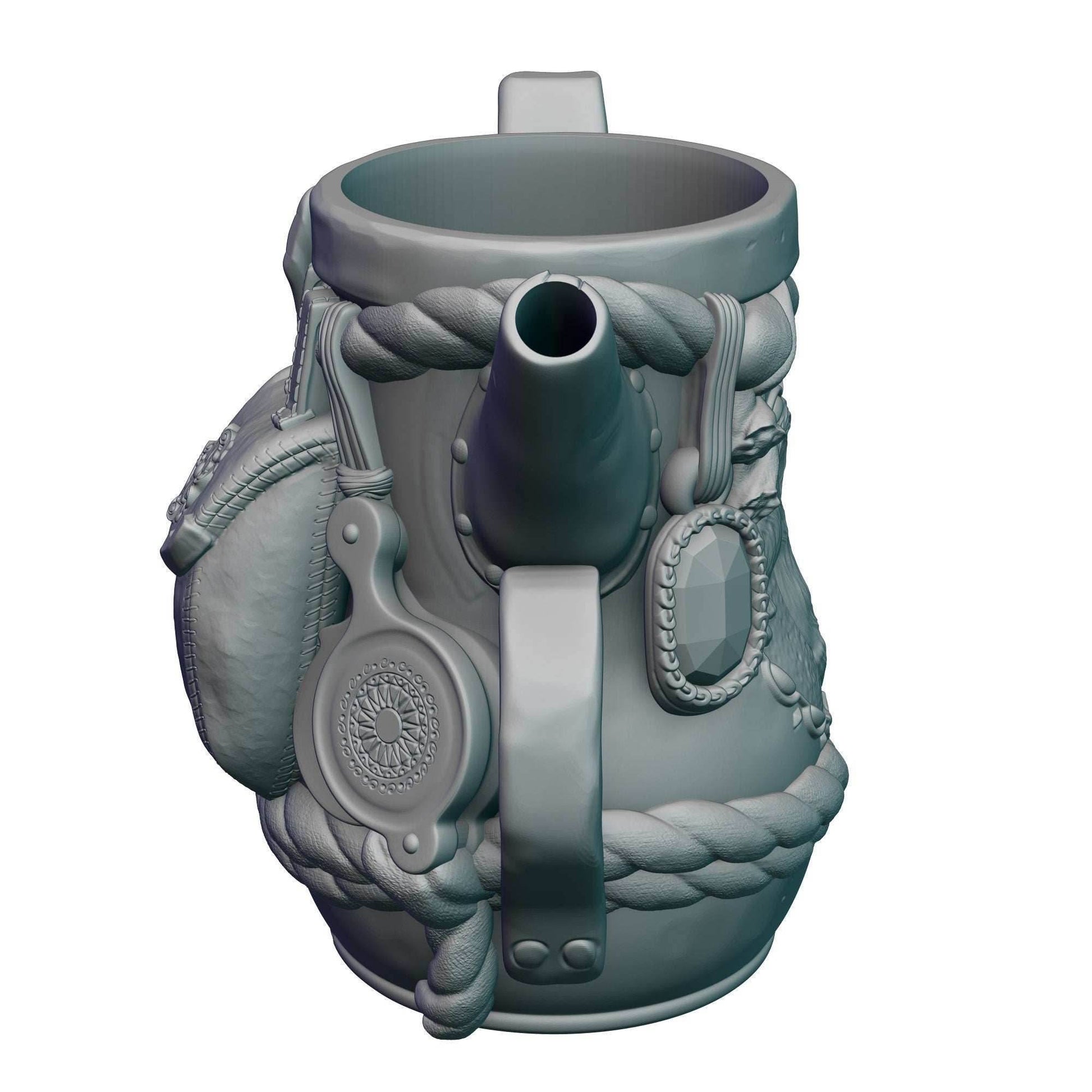 Gnome 3D Printed Can Holder- Mythic Mugs Collection by Ars Moriendi 3D- Embrace the Whimsy of the Gnomes! - Black / Non Threaded-No Lid