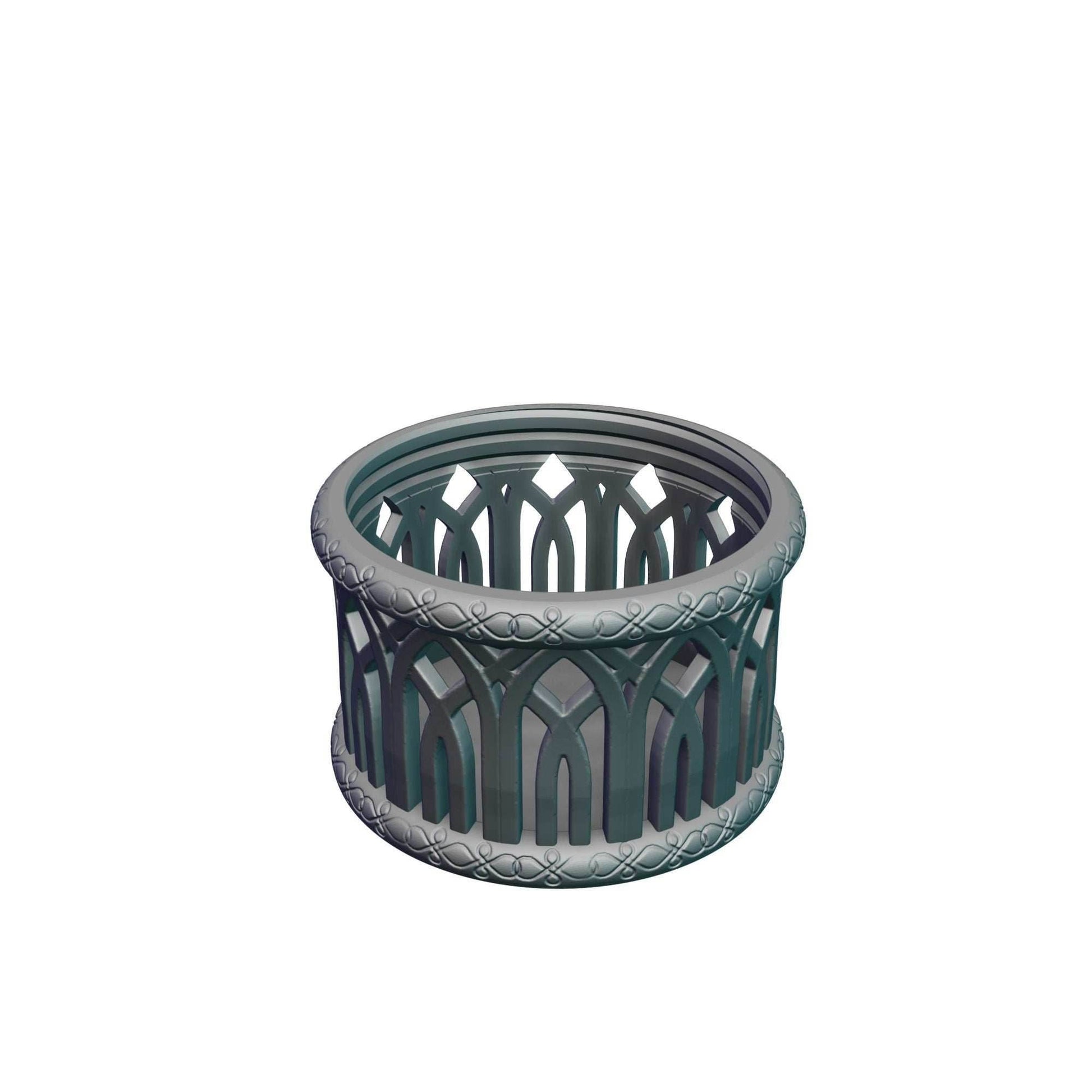 Elf 3D Printed Dice Jail | Dice Vault | Dice Box | Mythic Mugs Collection by Ars Moriendi 3D- Embrace the Elegance of Elven Enchantment! - Black / Yes- Include Random Dice Set