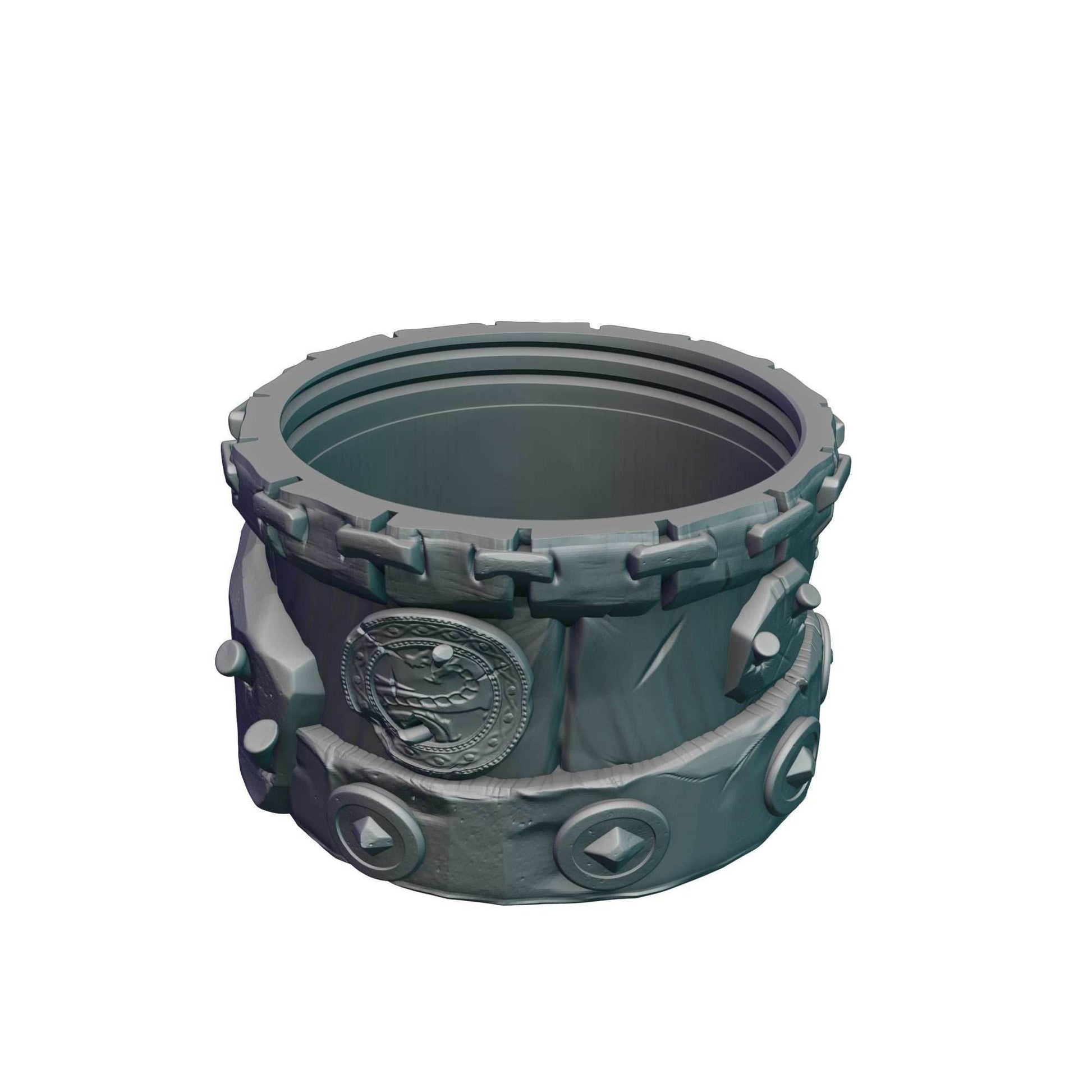Orc 3D Printed Dice Jail | Fantasy Table Coaster | Goblin Dice Box | DnD Player Gift | Mythic Mugs by Ars Moriendi 3D- Embrace Orcish Might! - Black / Yes- Include Random Dice Set