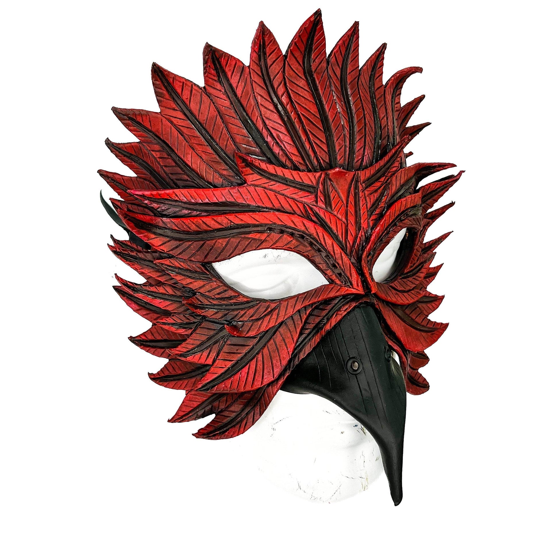 Red Bird Handmade Genuine Leather Mask - 