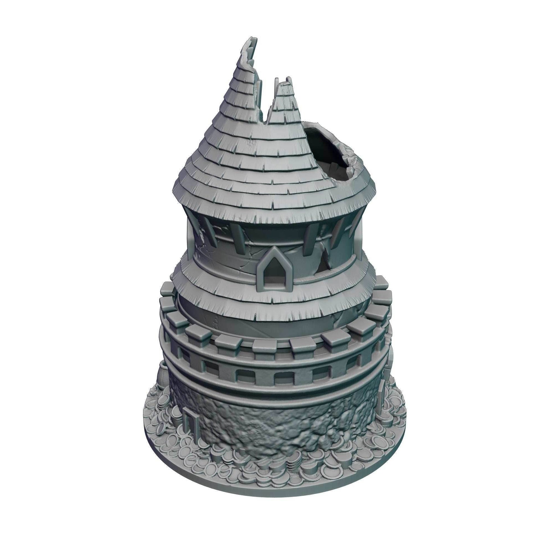 Dungeon Game Master 3D Printed Dice Jail | Dice Vault | Dice Box | Mythic Mugs by Ars Moriendi 3D - The Perfect Dungeon Master Gift! - Black / Yes- Include Random Dice Set