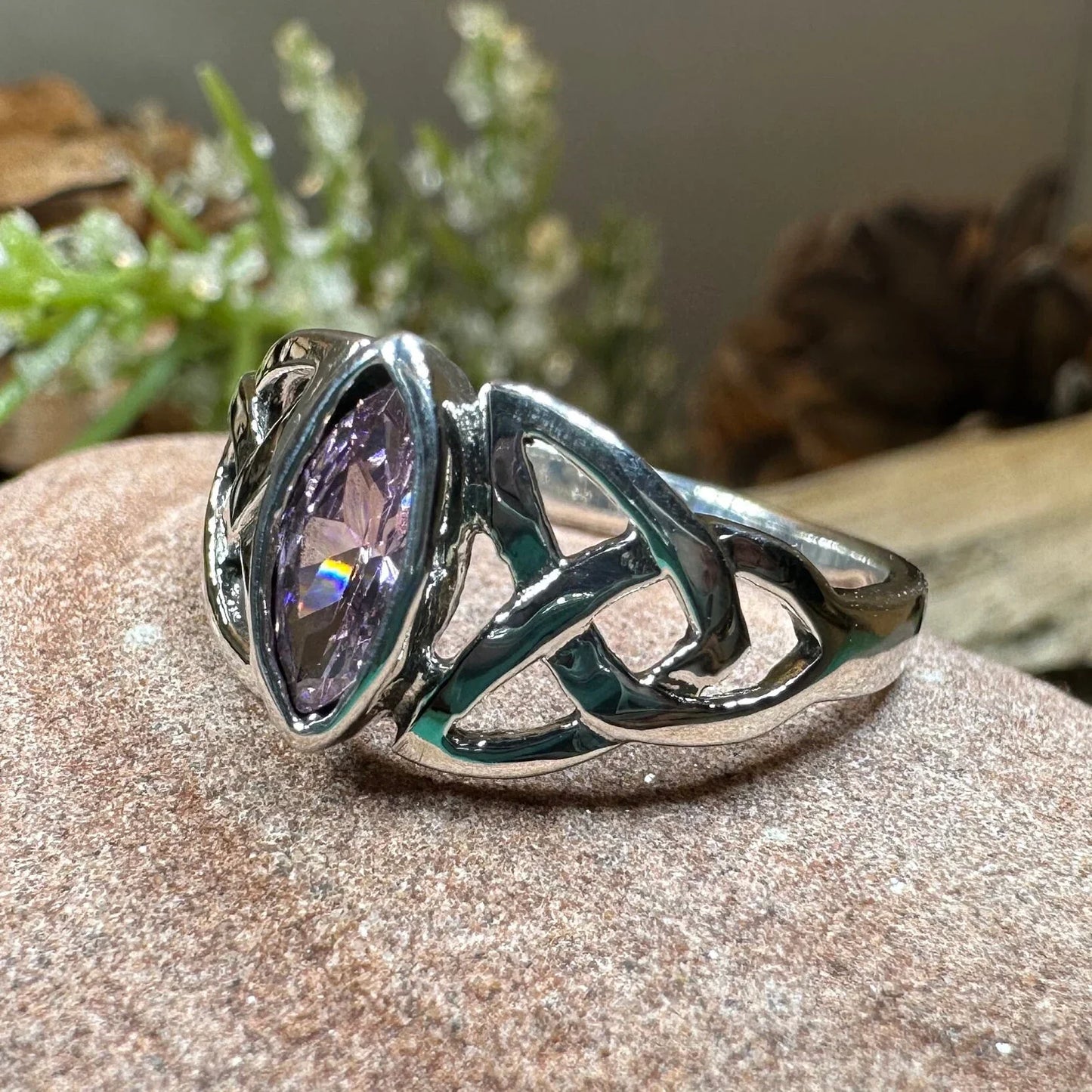 Pink Trinity Knot Ring