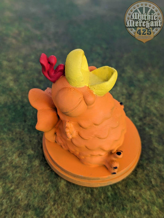 Baby Phoenix Toy 3D Printed Dice Guardian - Dice Jail | RPG Dice Vault | D20 Box | Player Unique Gift - Playful Dice Holder! - Black / Yes- Include Random Dice Set