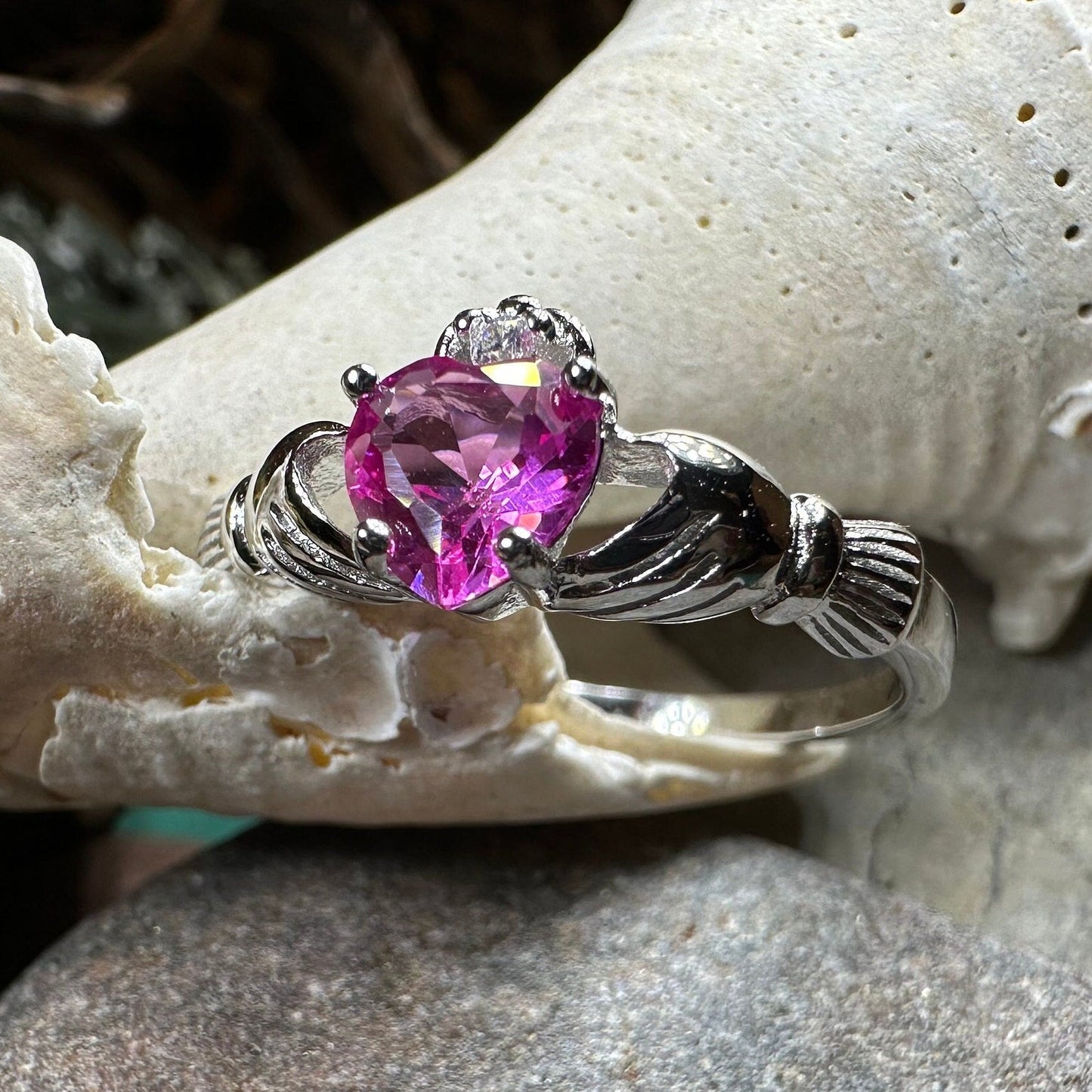 Blushing Rose Claddagh Ring