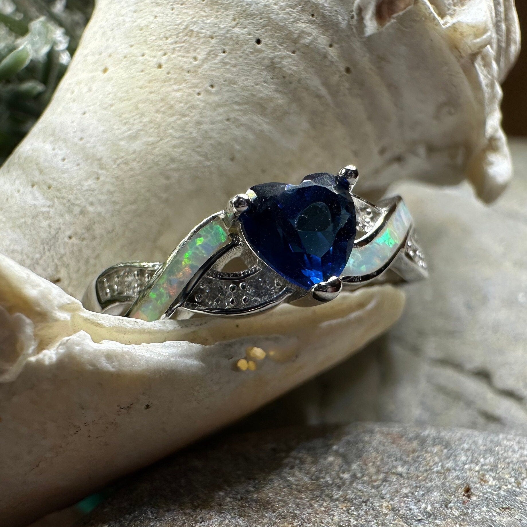Geena Opal Celtic Ring