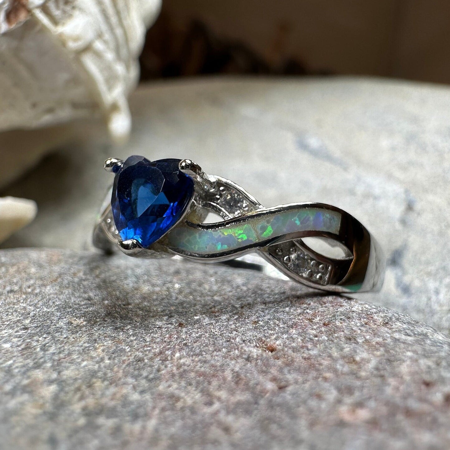 Geena Opal Celtic Ring