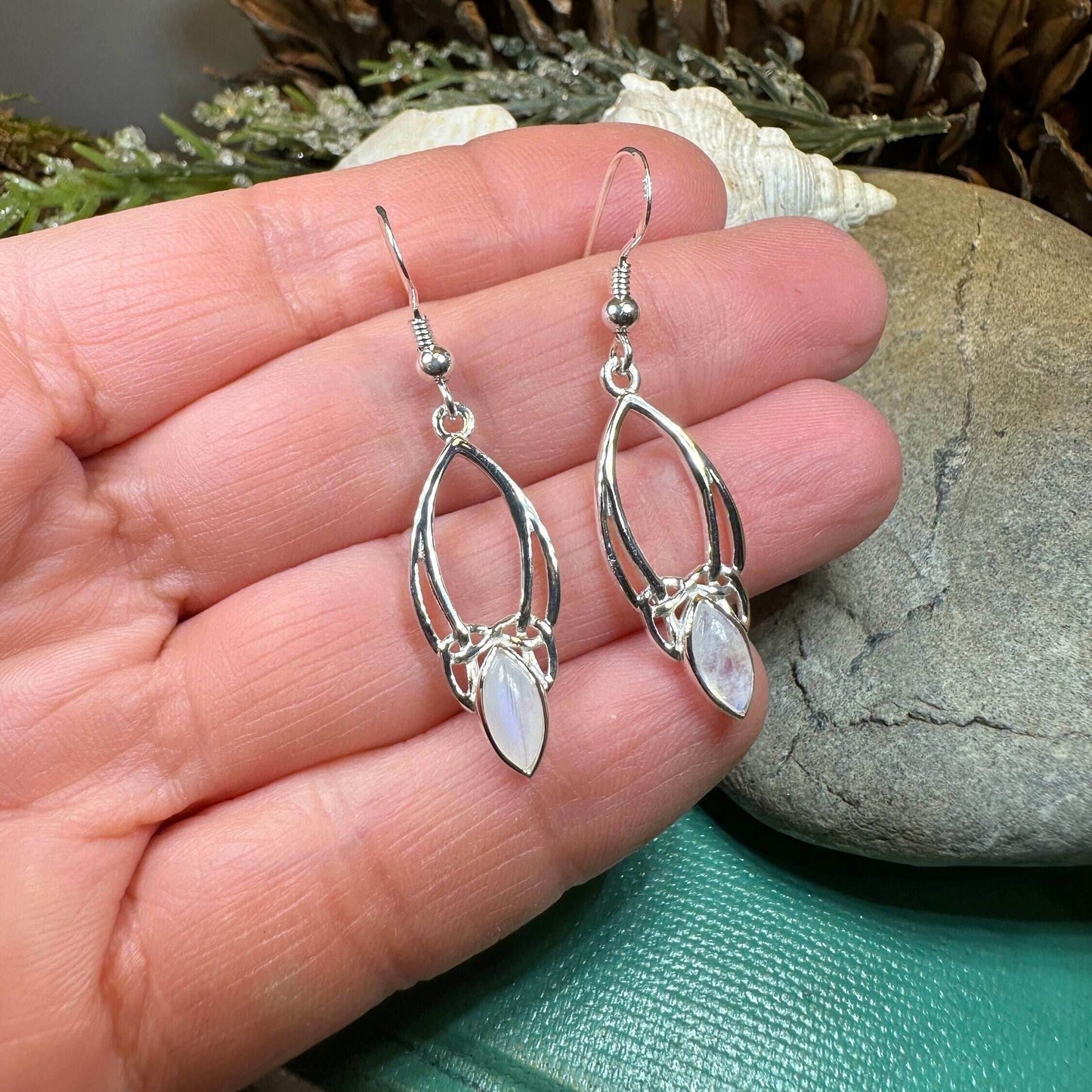 Lalvyna Trinity Knot Moonstone Earrings - 