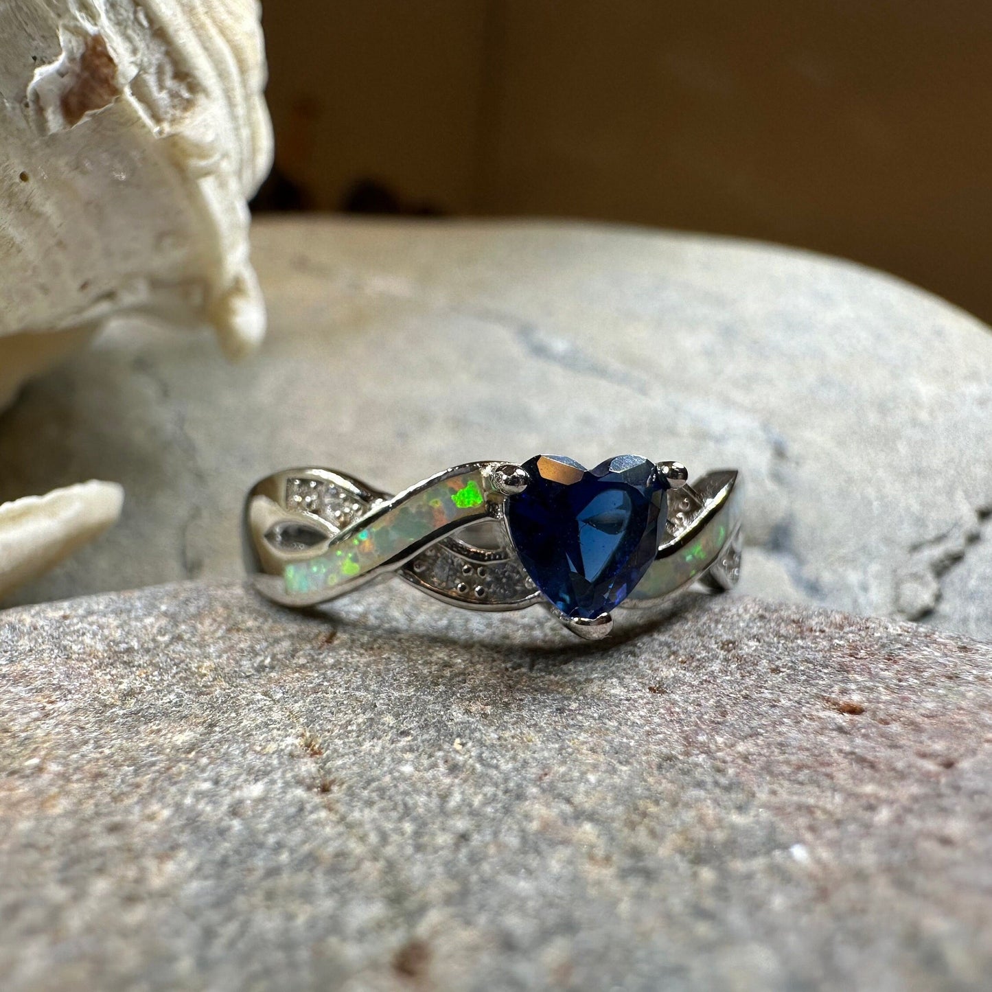 Geena Opal Celtic Ring