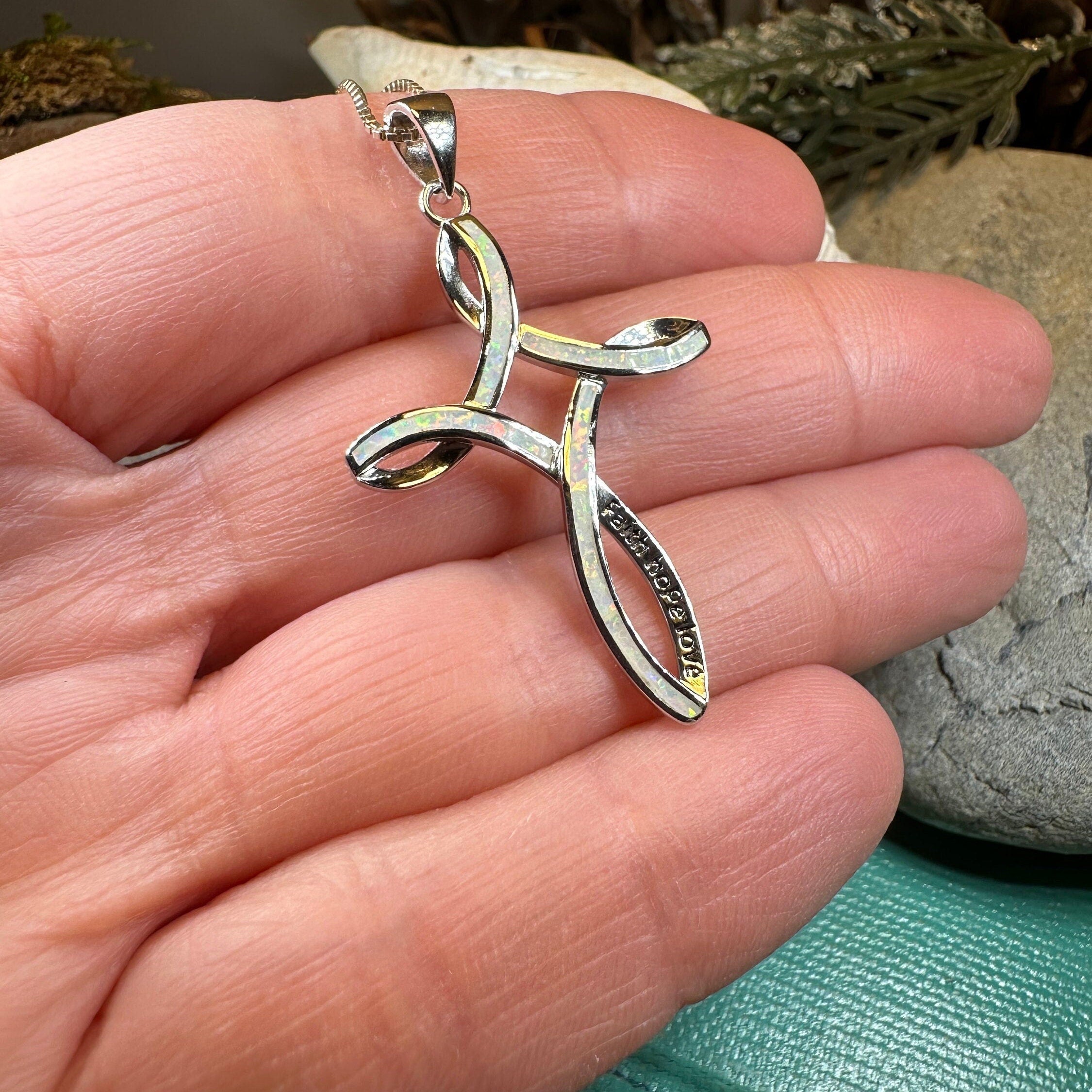 Faith Hope Love Celtic Cross Necklace