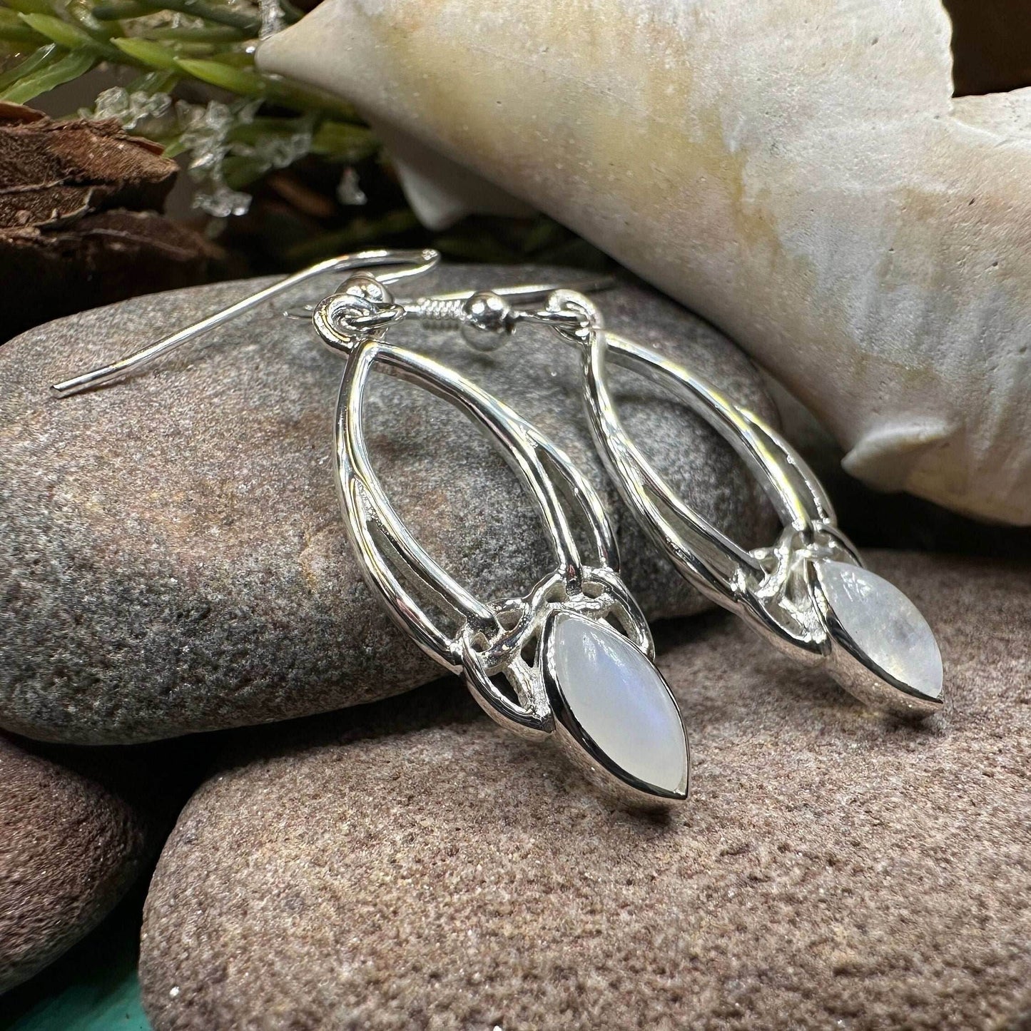Lalvyna Trinity Knot Moonstone Earrings - 