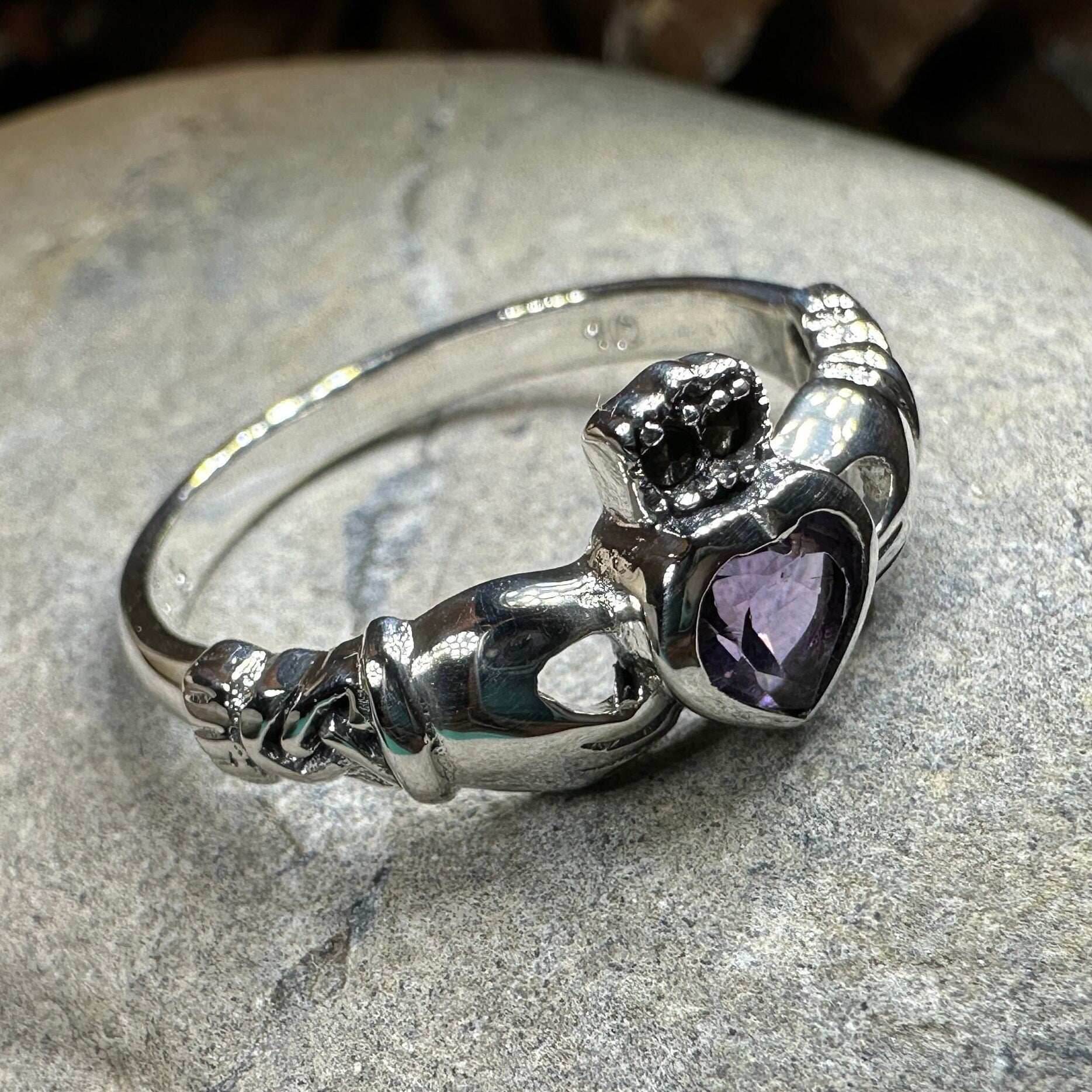 Eriu Marcasite Claddagh Ring - 5