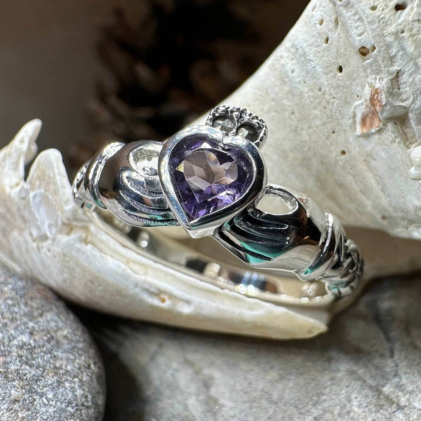 Eriu Marcasite Claddagh Ring - 5