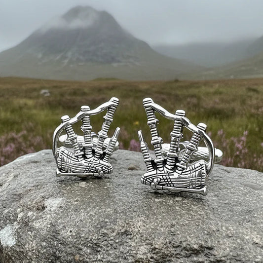 Highlander Bagpipes Cuff Links