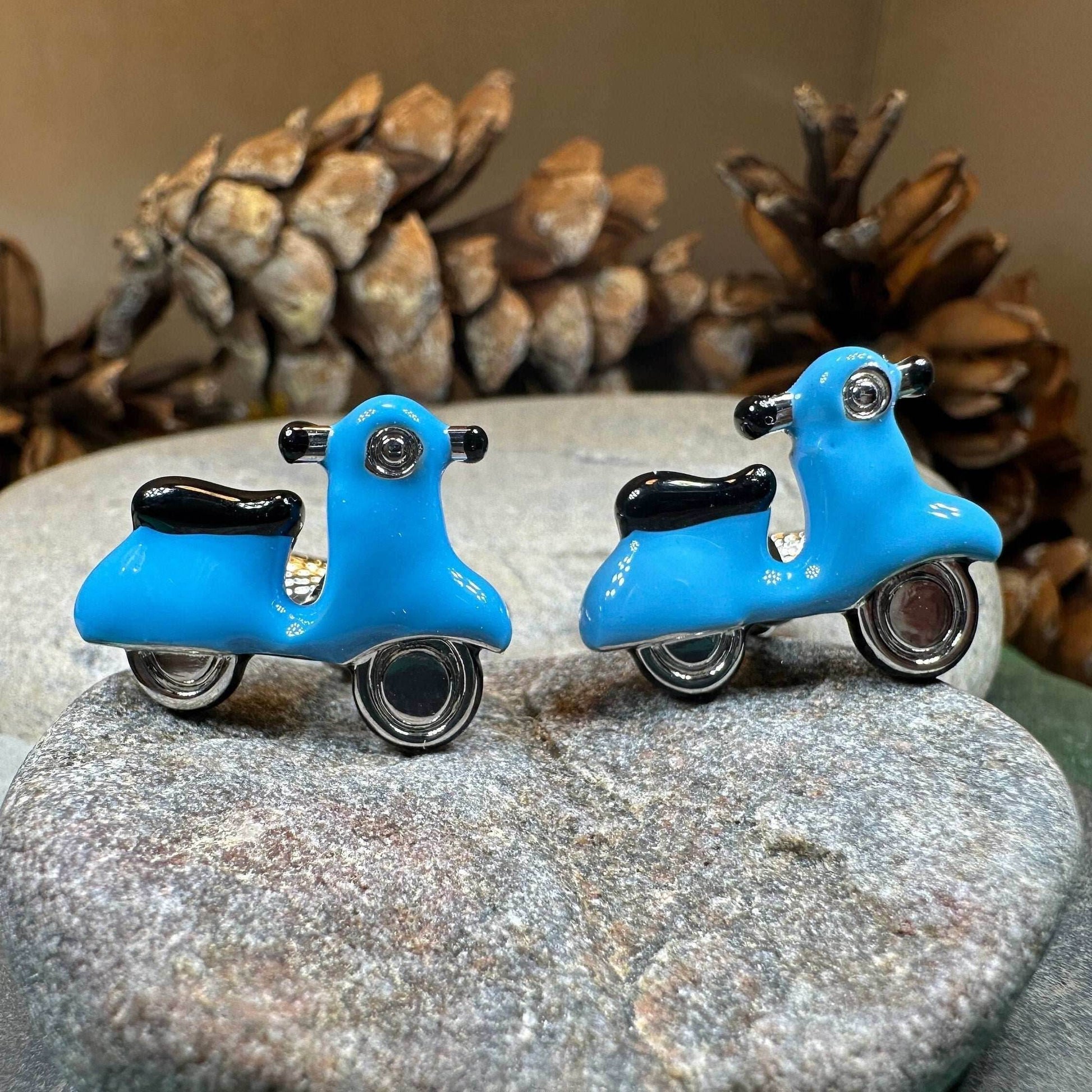 Blue Vespa Cuff Links - 