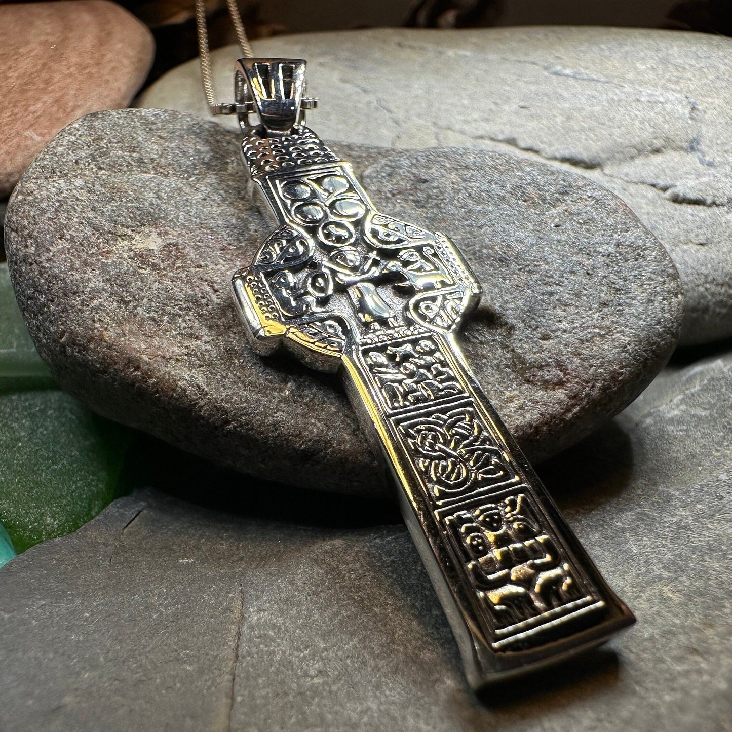 Irish Durrow Celtic Cross Necklace
