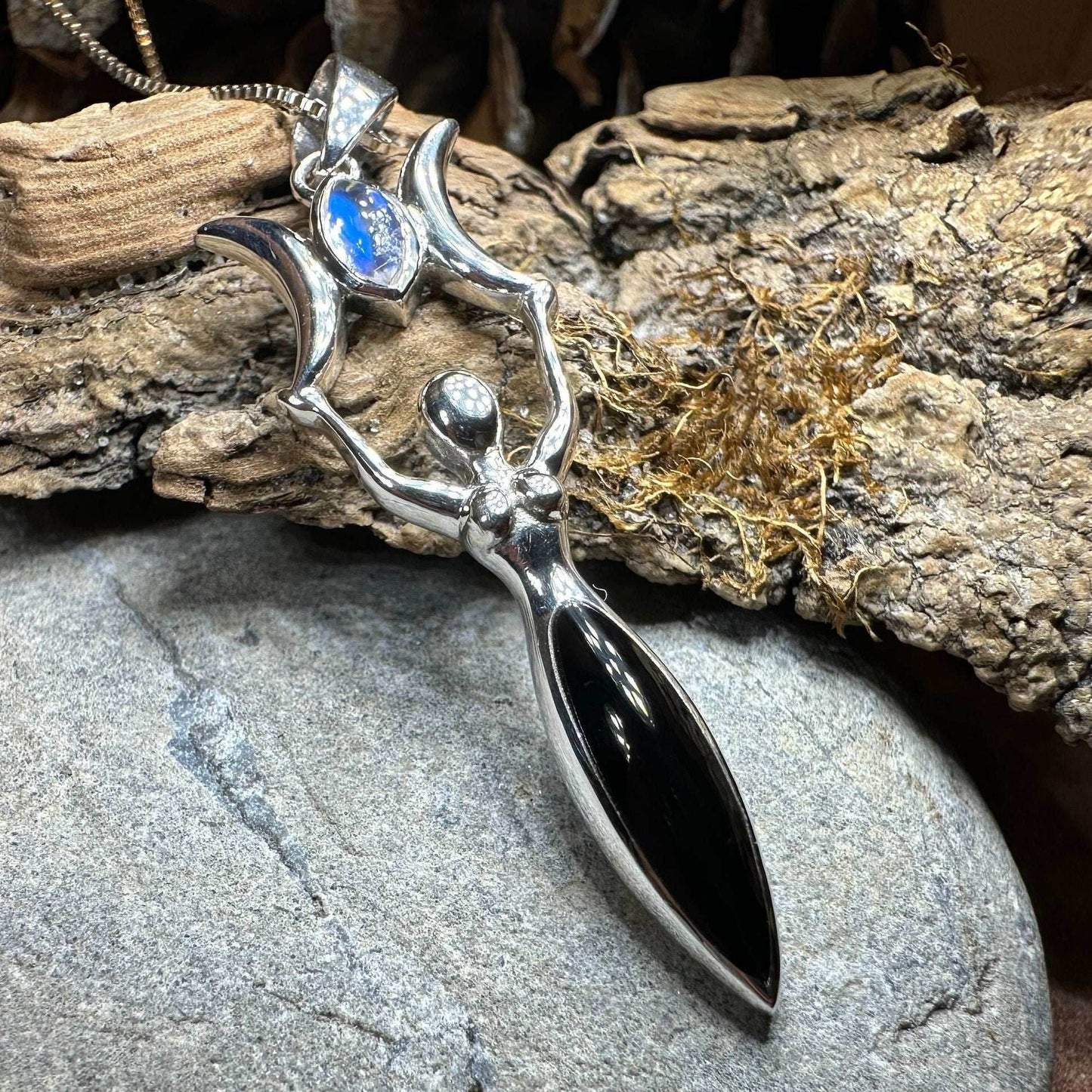 Lyric Triple Moon Goddess Necklace