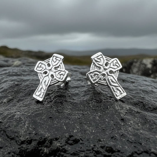 Celtic Cross Stud Earrings