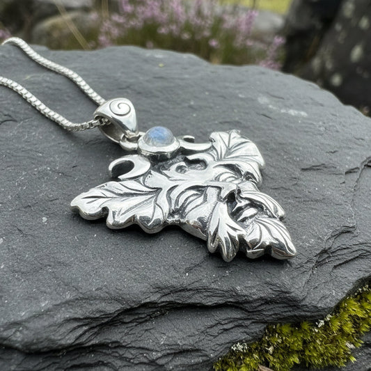 Huelgoat Green Man Moonstone Necklace