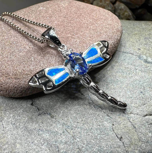 Blue Dream Dragonfly Necklace - 18