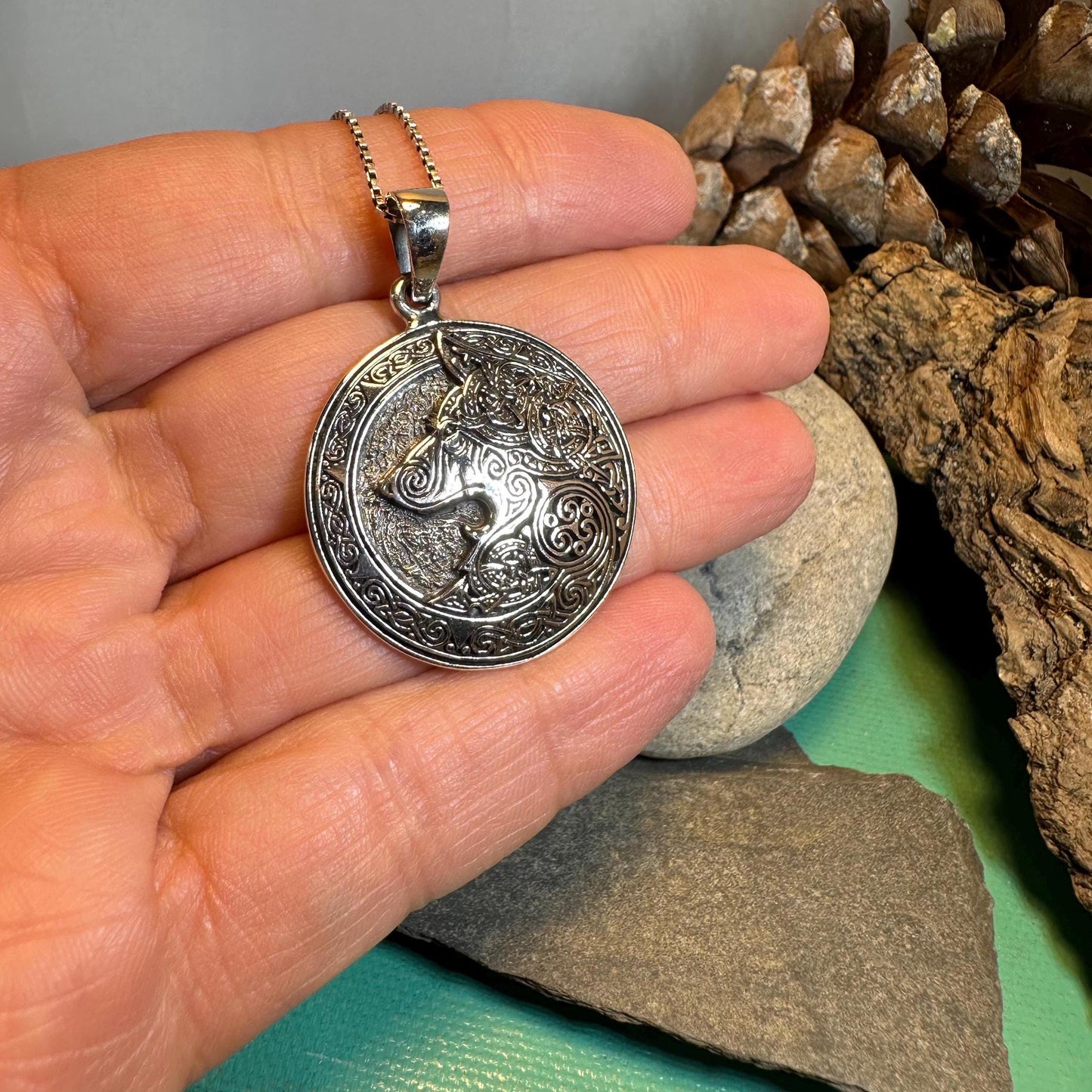 Forest Shadow Wolf Necklace