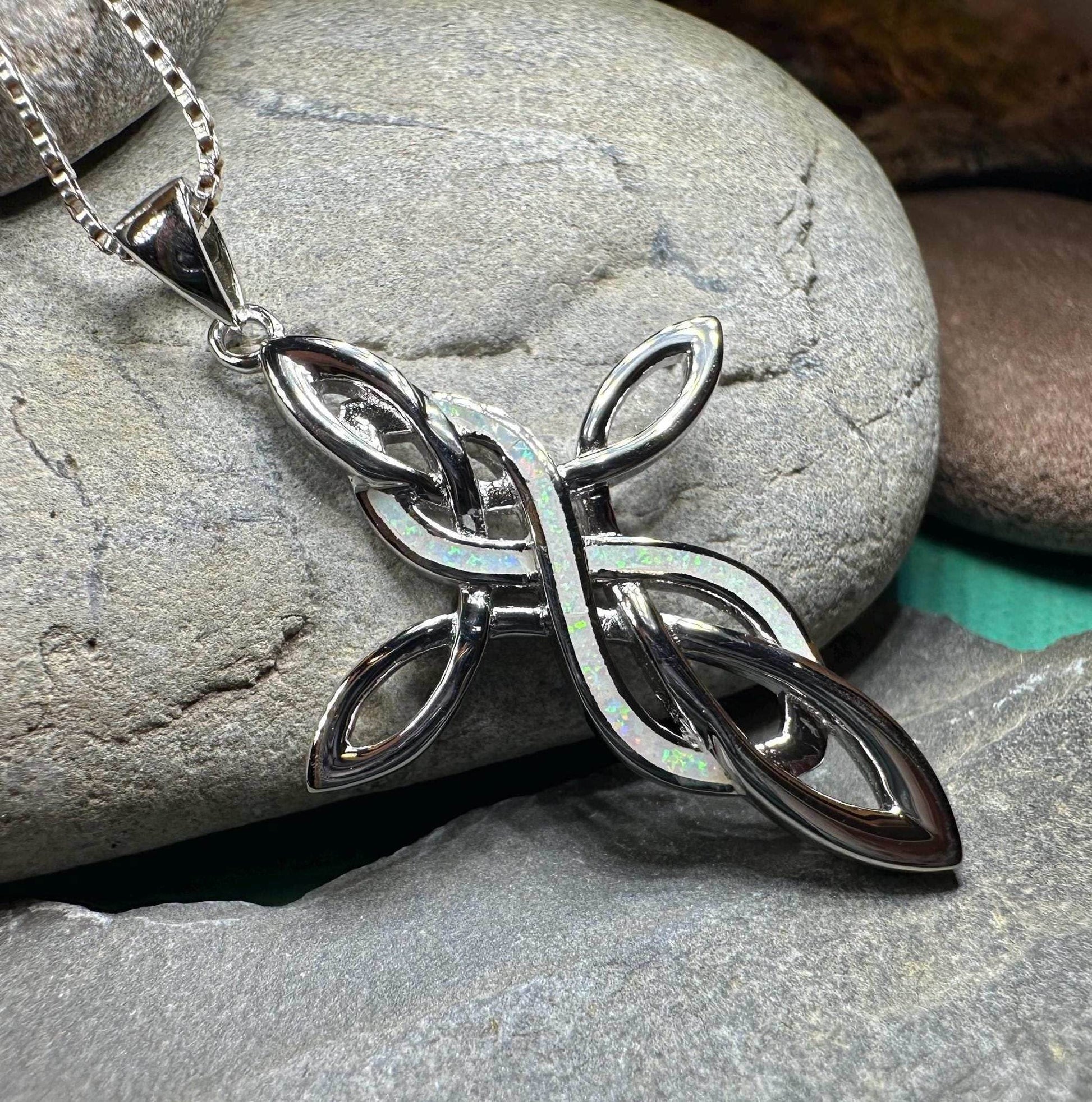Infinity Celtic Cross Necklace - 18 / Blue