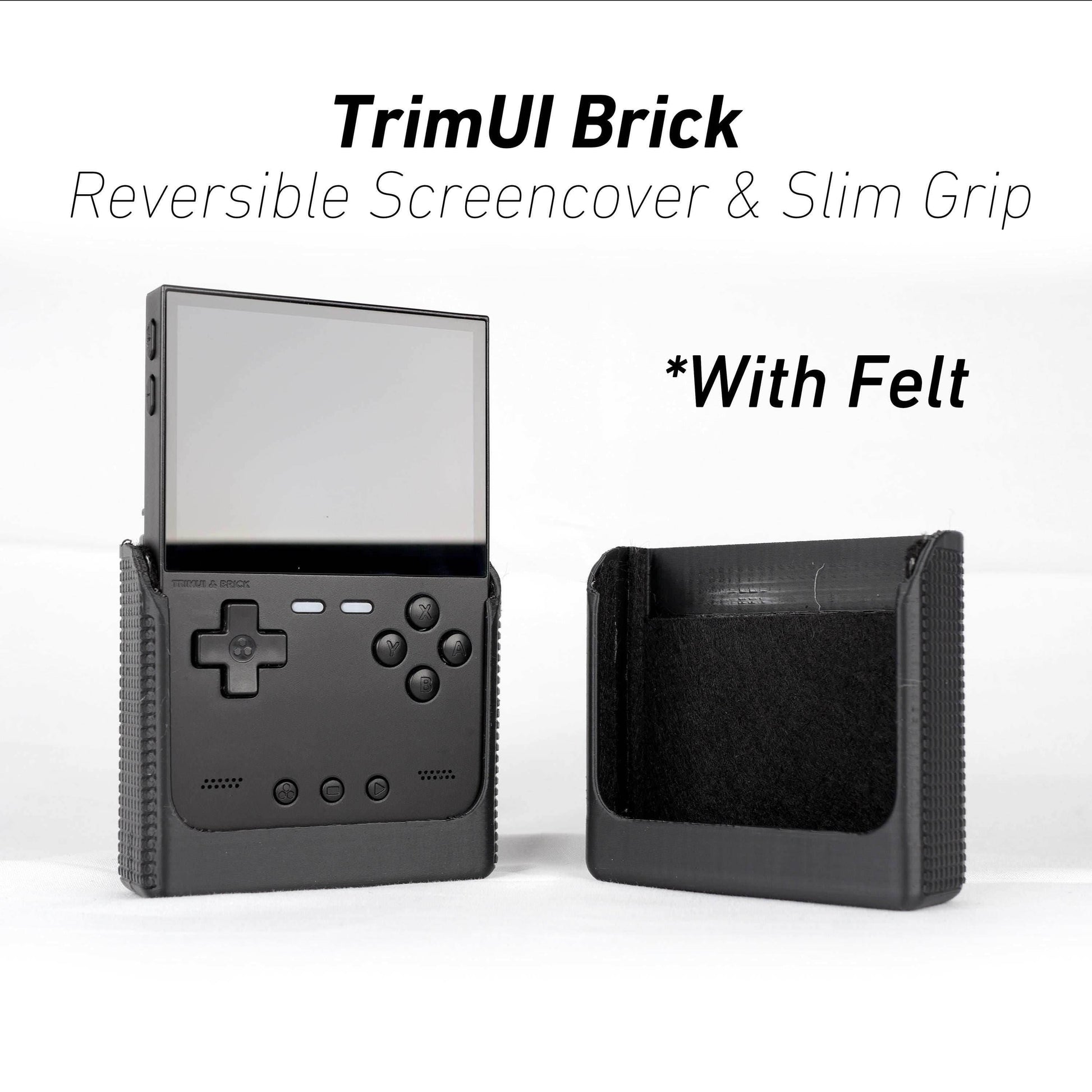 TrimUI Brick Reversible Screen Cover Slim Chin Grip Felt Screen Protector | Gaming Handheld Protection with Fun Textured Pattern for Fidgets - Blue