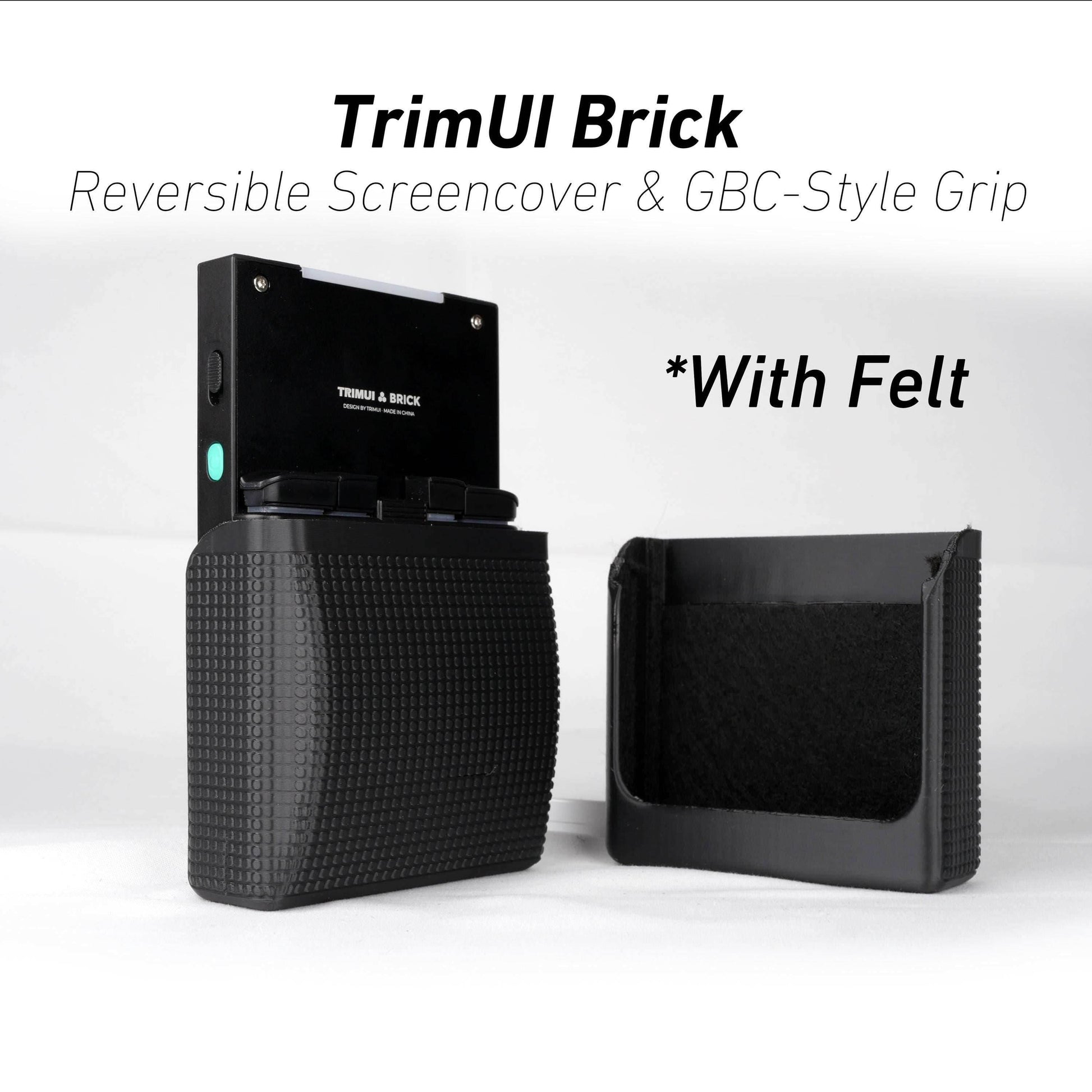 TrimUI Brick Reversible Screen Cover GBC Style Chin Grip Felt Screen Protector - Red