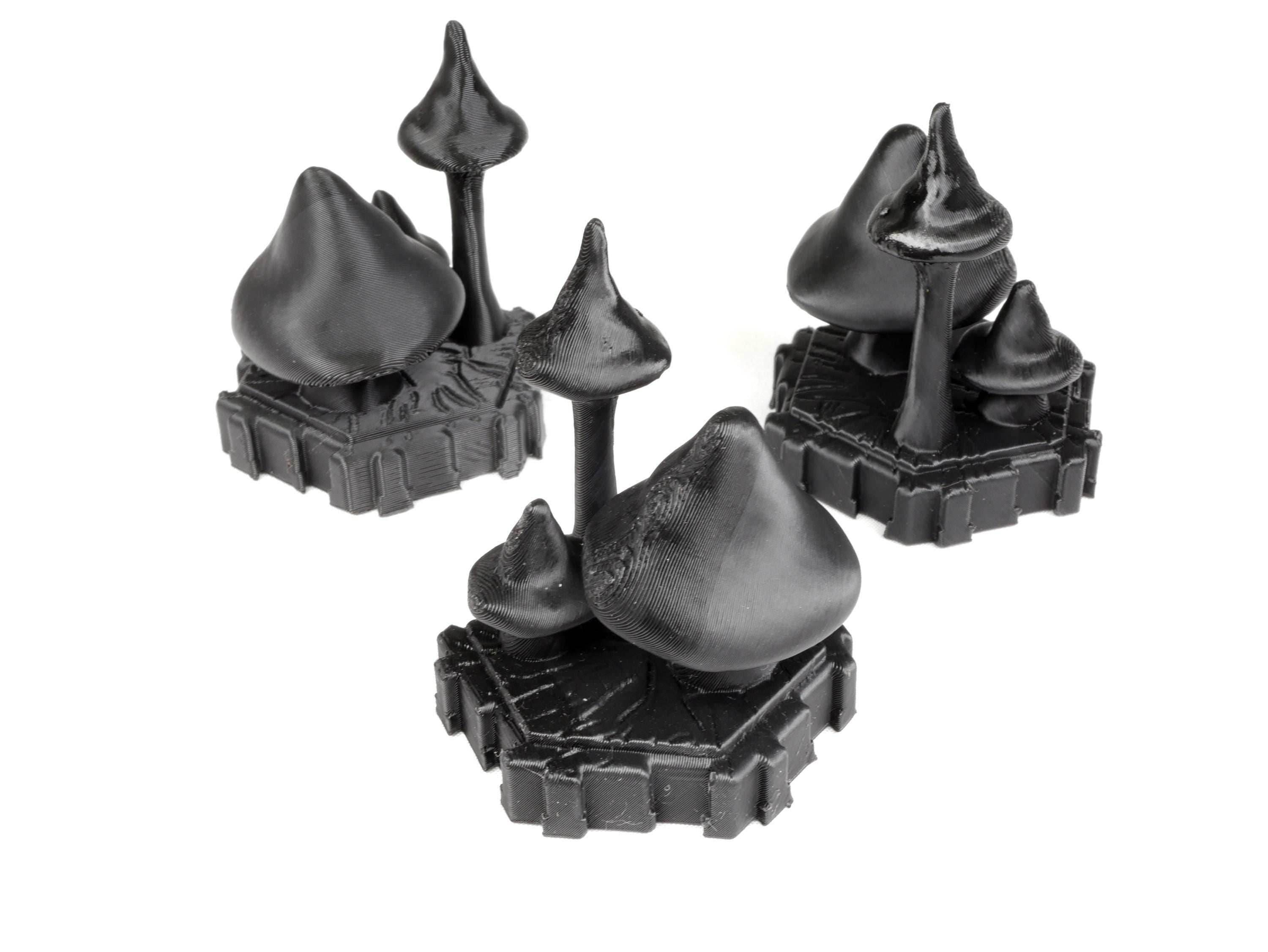 Hero Scape Single Hex Obstacle Mushrooms | Tabletop Terrain Hex Pieces | Paintable Miniature Board Game | DnD Role Play Game Upgrade Tile - 6 Mushroom Tiles