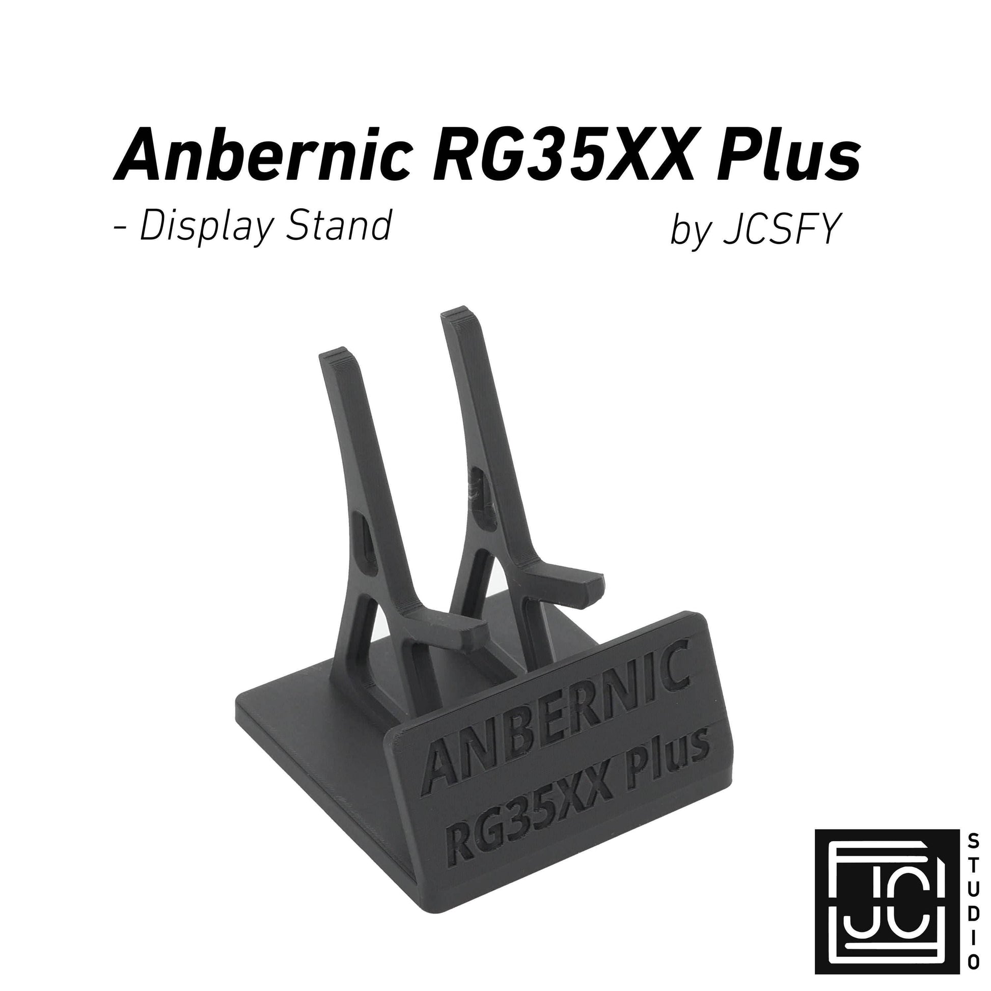 Display Stand for RG35XX Plus Anbernic 35XX with Charging Space | Dock Shelf Unit Gaming Retro Device Compatible with JCSFY Grips - Black