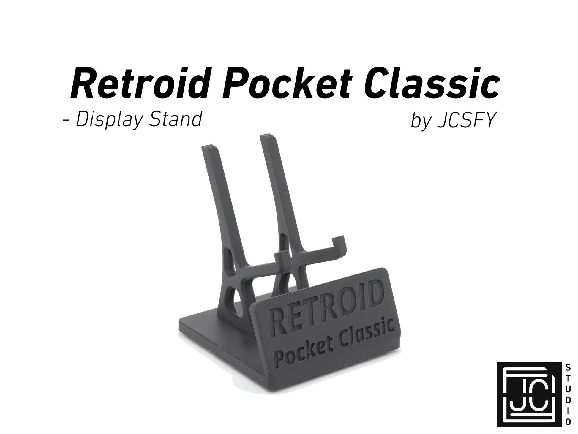 Display Stand for Retroid Pocket Classic with Charging Space | Dock Shelf Unit Gaming Retro Device Compatible with JCSFY Grips - Black