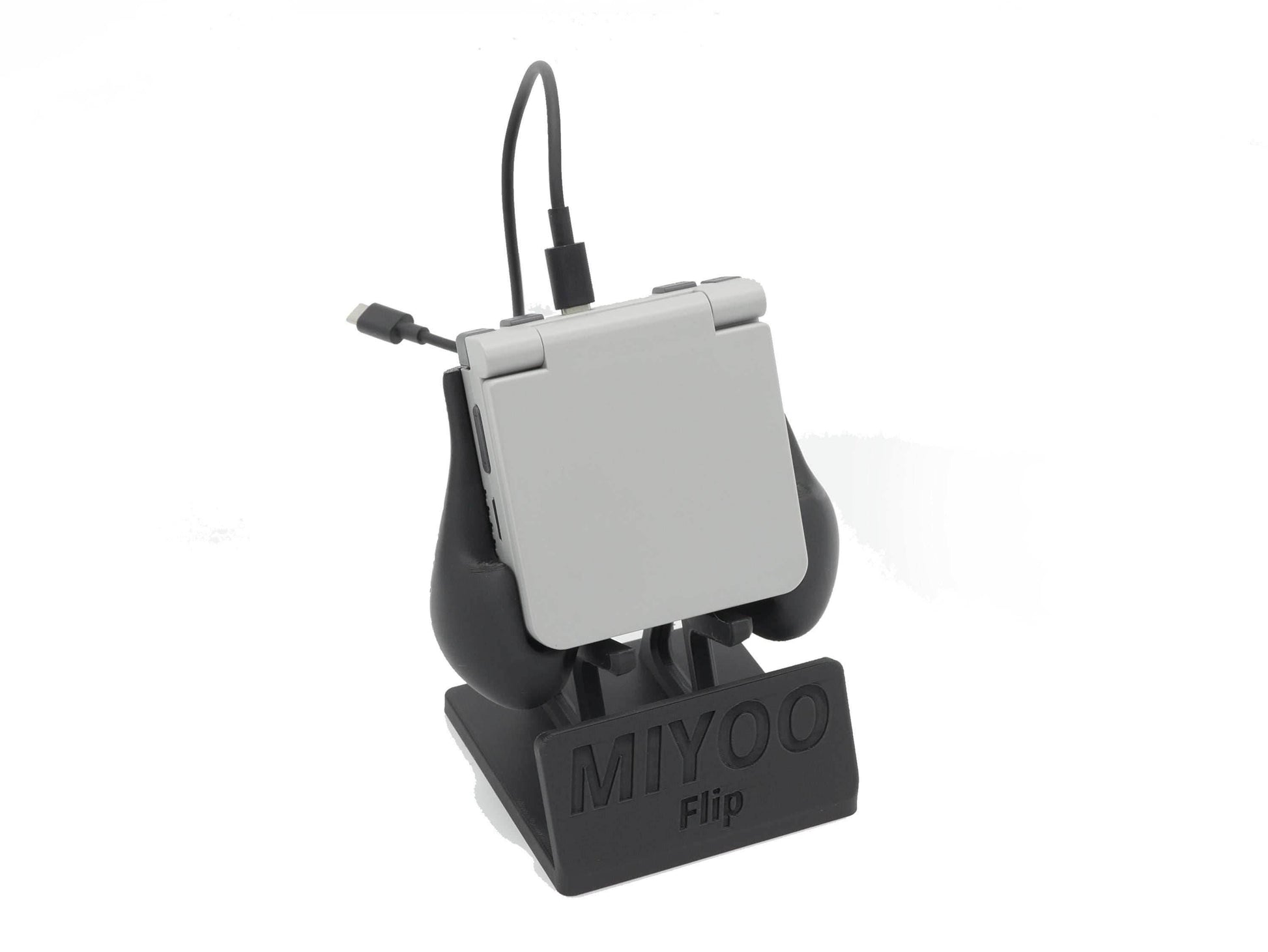 Display Stand for Miyoo Flip MFlip with Charging Space | Dock Shelf Unit Gaming Retro Device Compatible with JCSFY Grips - Black