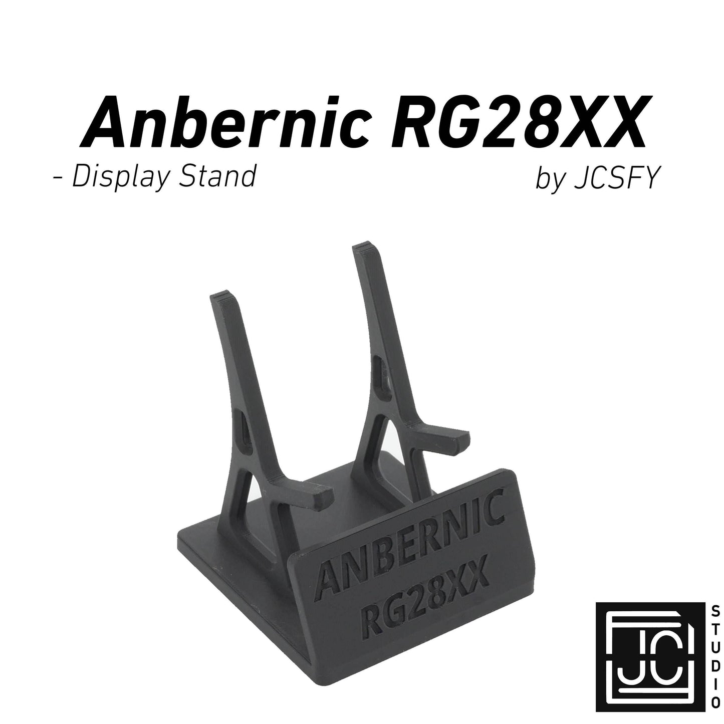 Display Stand for RG28XX Anbernic 28XX with Charging Space | Dock Shelf Unit Gaming Retro Device Compatible with JCSFY Grips - Black